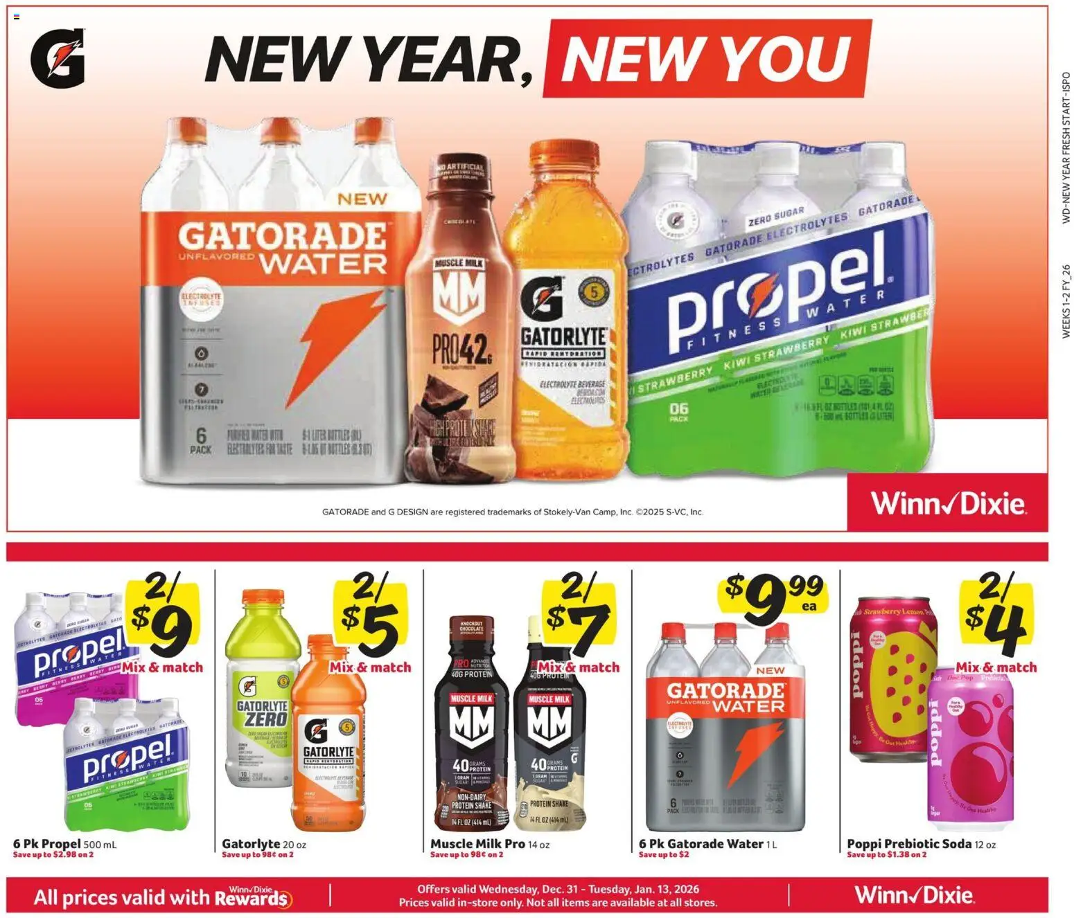 Winn Dixie In-Store Flyer - valid from 31.12.2025 | Page: 1 | Products: Kiwi, Water, Sugar, Lemon