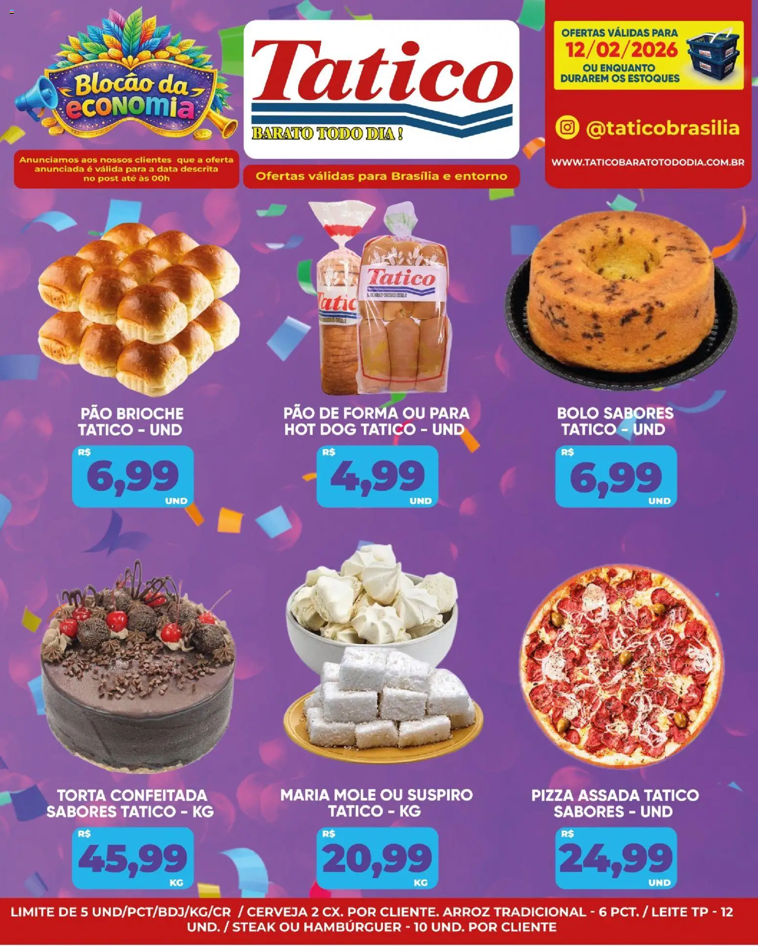 Tatico Folheto - válido de 12.02.2026 | Página: 10 | Produtos: Leite, Pão, Cerveja, Pão de forma