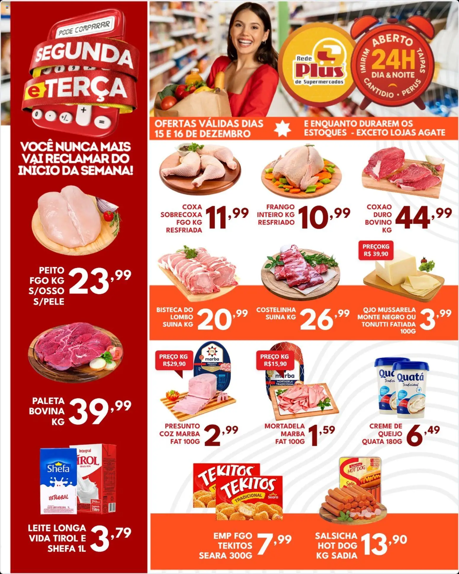 Rede Plus Supermercados Folheto - válido de 15.12.2025 | Página: 1 | Produtos: Lombo, Leite, Queijo, Frango