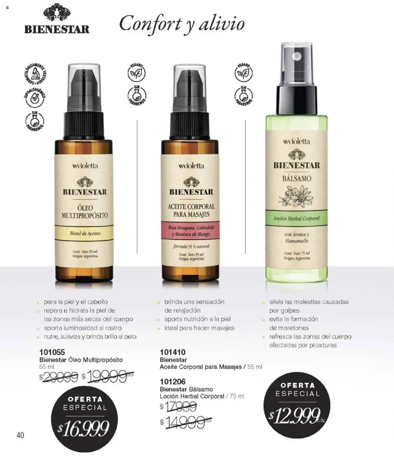 Violetta catálogo │ válido desde el 19.09.2025 | Página: 40 | Productos: Aceite, Loción, Mango, Manteca