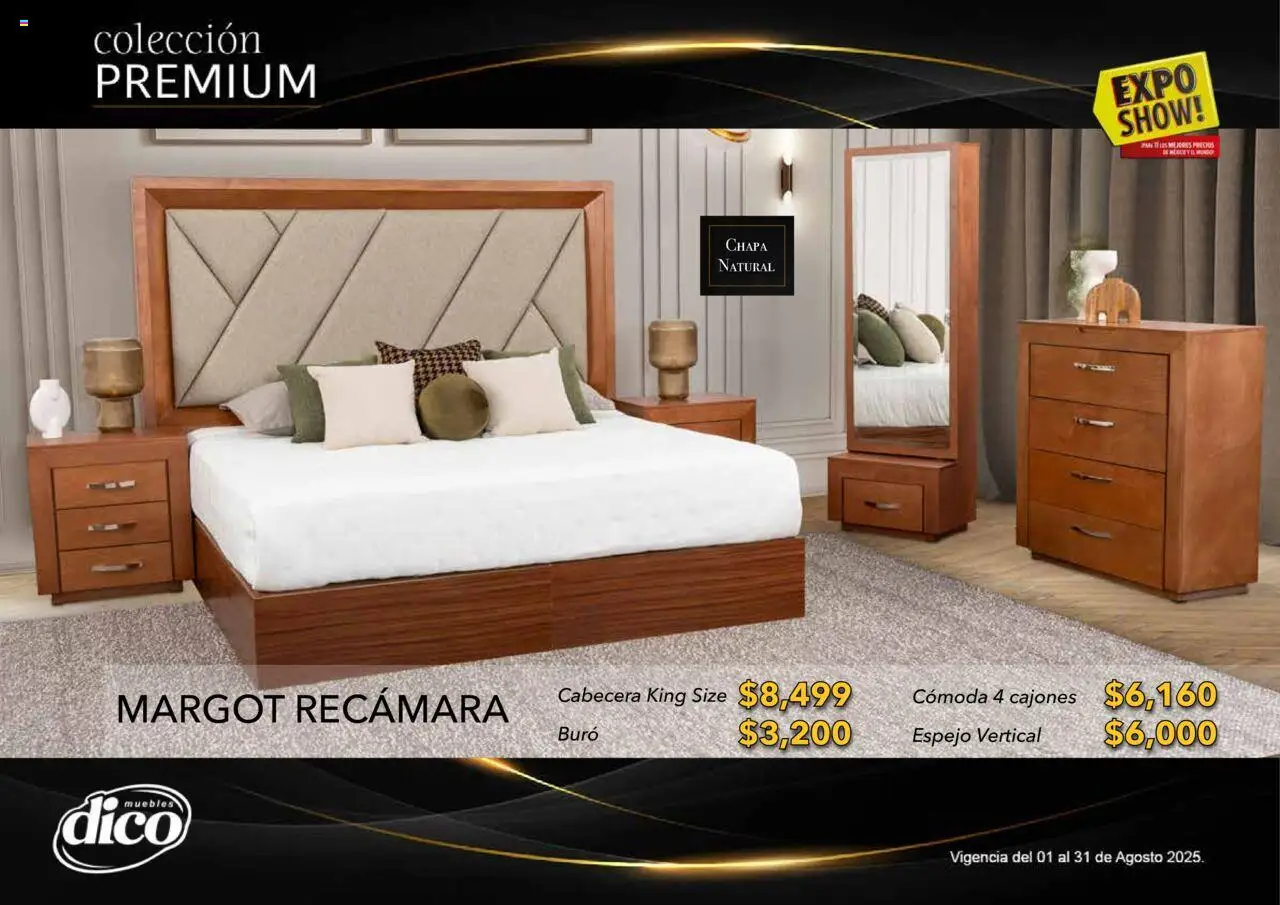 Nuevas ofertas de Muebles Dico válidas en toda la República Mexicana desde el 01.08.2025. ¡Encuentra las mejores ofertas en Muebles Dico - Catálogo Expo Show Premium Agosto! | Página: 3 | Productos: Cabecera, Chapa, Buró, Espejo