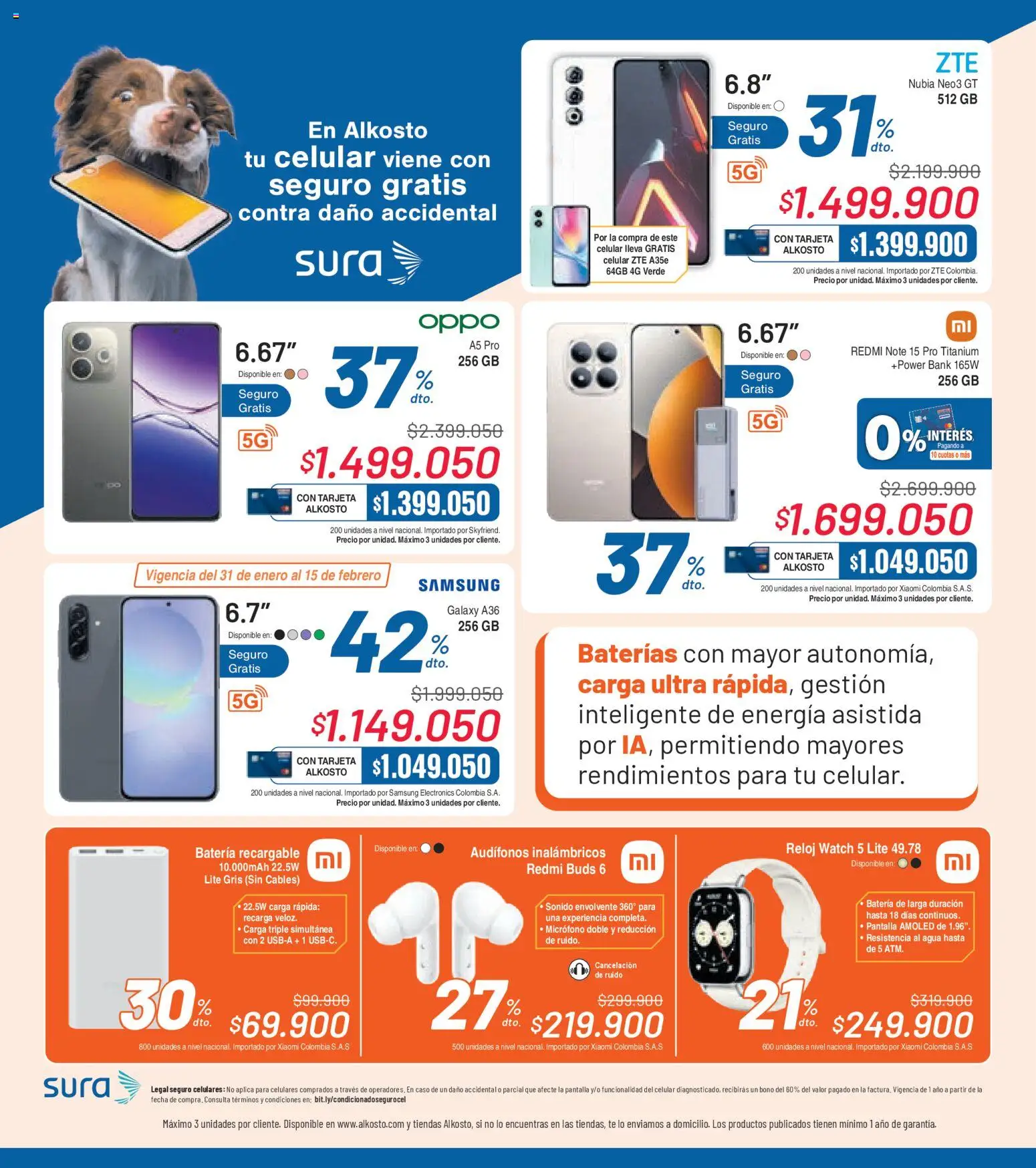 Alkosto revista - valida desde el 31.01.2026 | Página: 12 | Productos: Té, Reloj, Audífonos, Caso