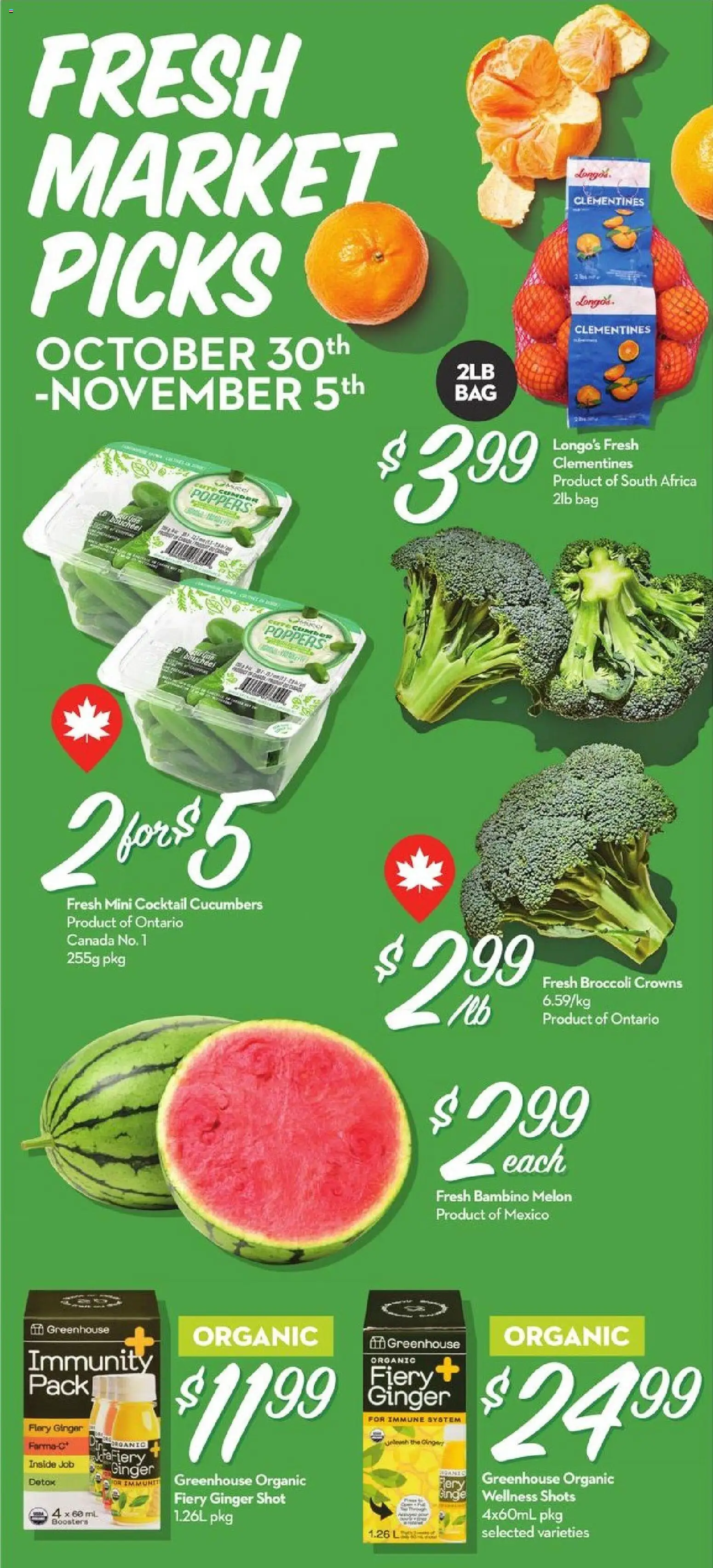 Longo's flyer valid from 30.10.2025 | Page: 2 | Products: Cucumbers, Bag