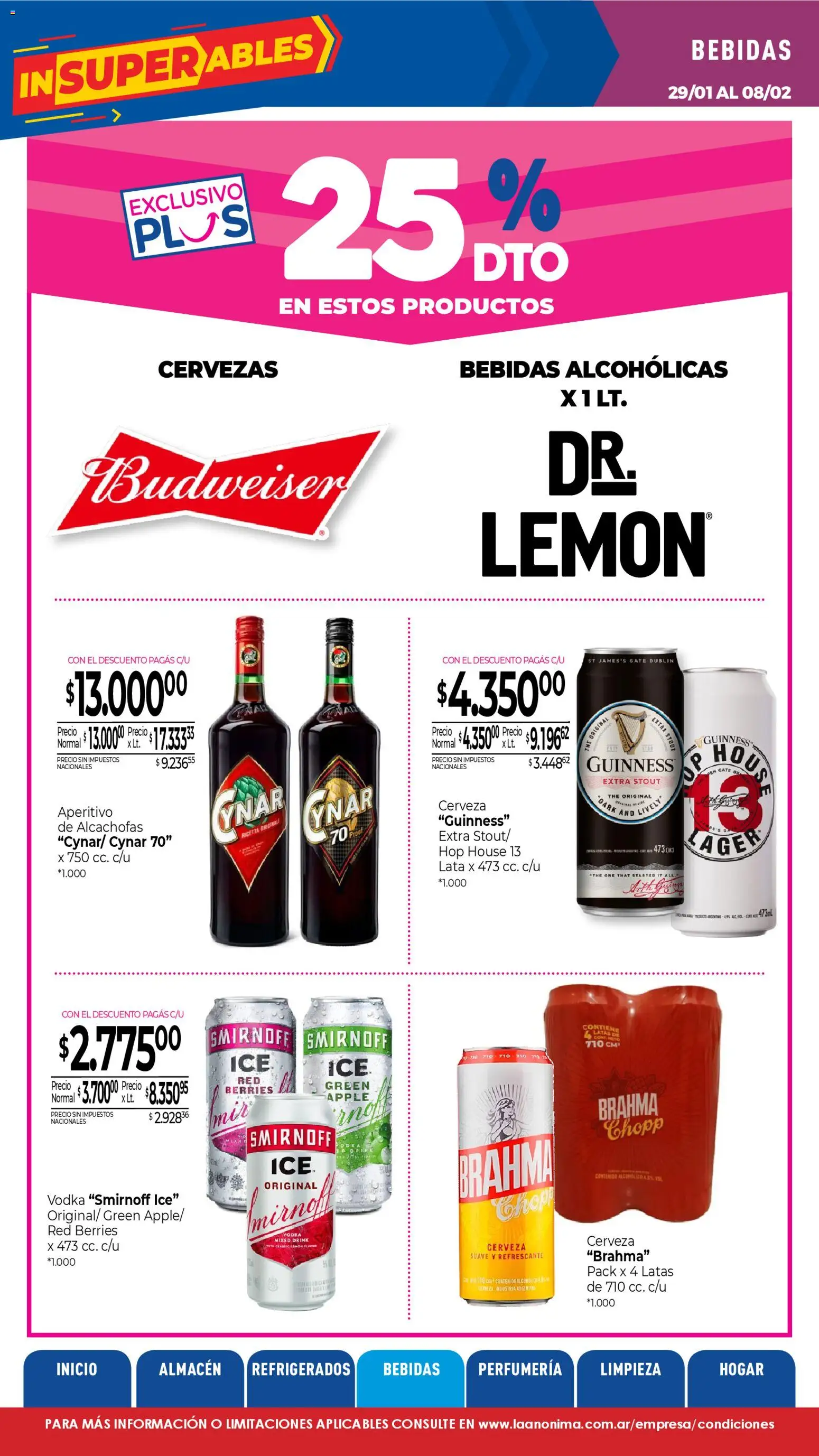 La Anonima - catalogos masivos  │ válido desde el 29.01.2026 | Página: 21 | Productos: Vodka, Cerveza