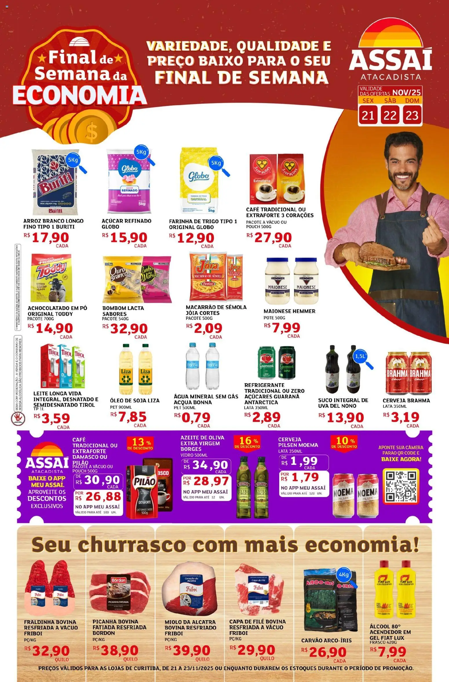 Assaí Atacadista Folheto - válido de 21.11.2025 | Página: 1 | Produtos: Achocolatado, Leite, Água mineral, Maionese