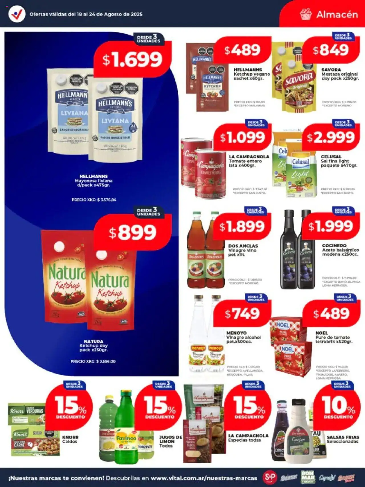 Vital - Ofertas - Abasto │ válido desde el 18.08.2025 | Página: 13 | Productos: Vinagre, Mayonesa, Sal, Té