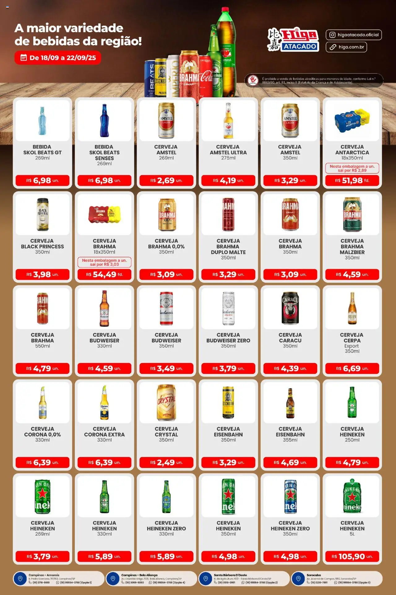 Higa Atacado Folheto - válido de 18.09.2025 | Página: 1 | Produtos: Aliança, Eisenbahn, Cerveja Heineken, Bebida