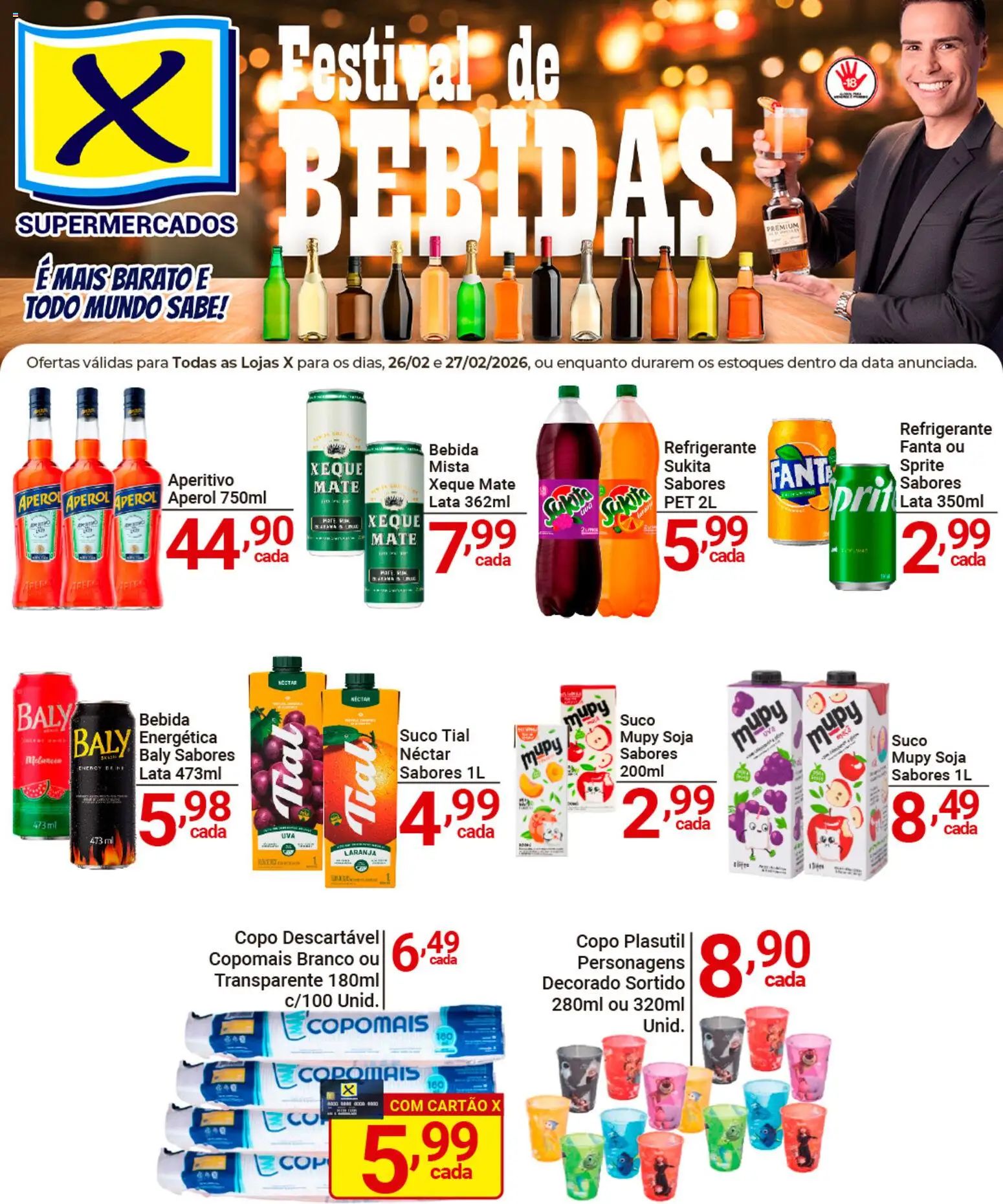 X Supermercados Folheto - válido de 26.02.2026 | Página: 2 | Produtos: Suco, Bebida, Refrigerante, Soja