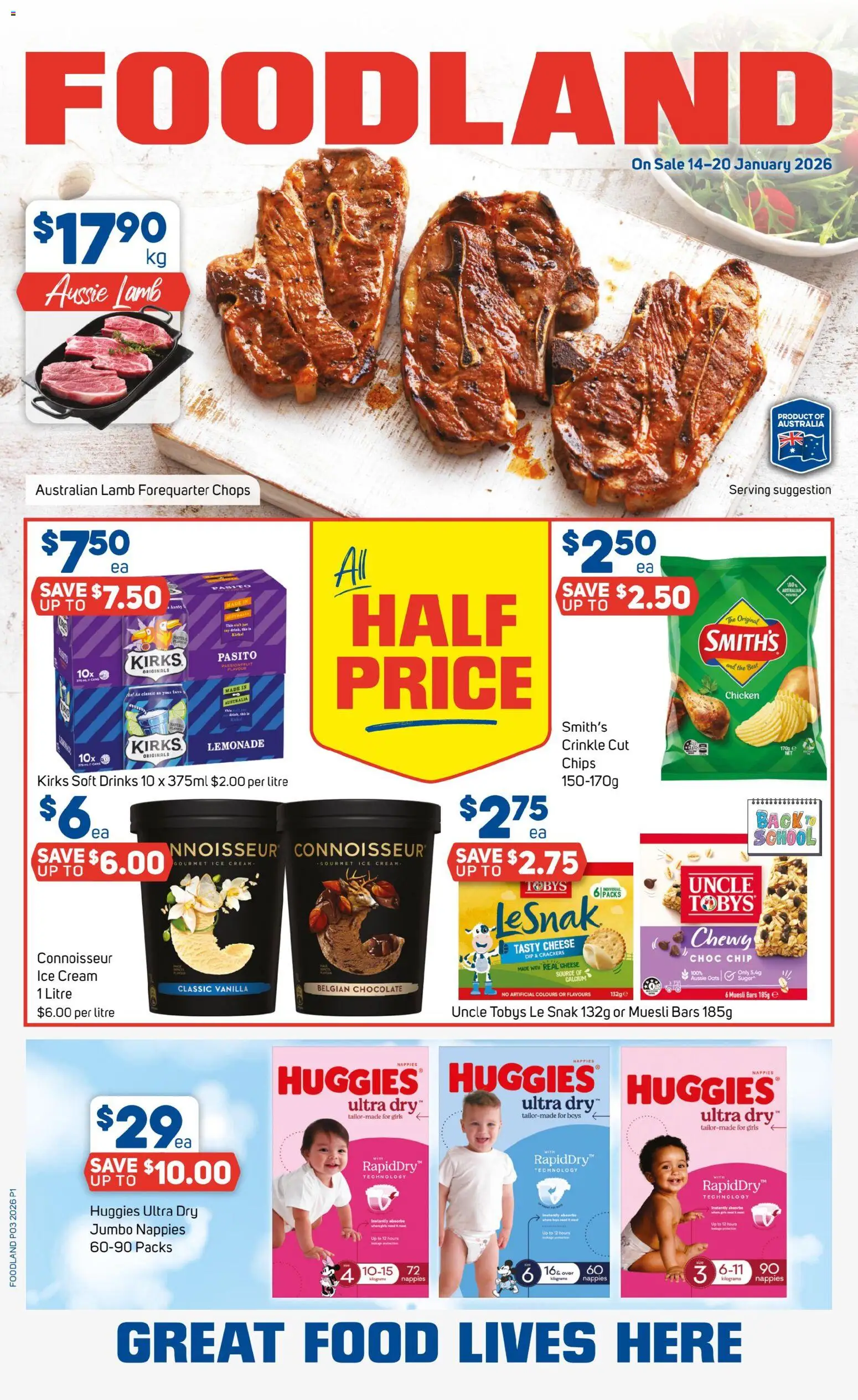 Foodland catalogue - valid from 14.01.2026 | Page: 1 | Products: Cheese, Chicken, Oats, Cream