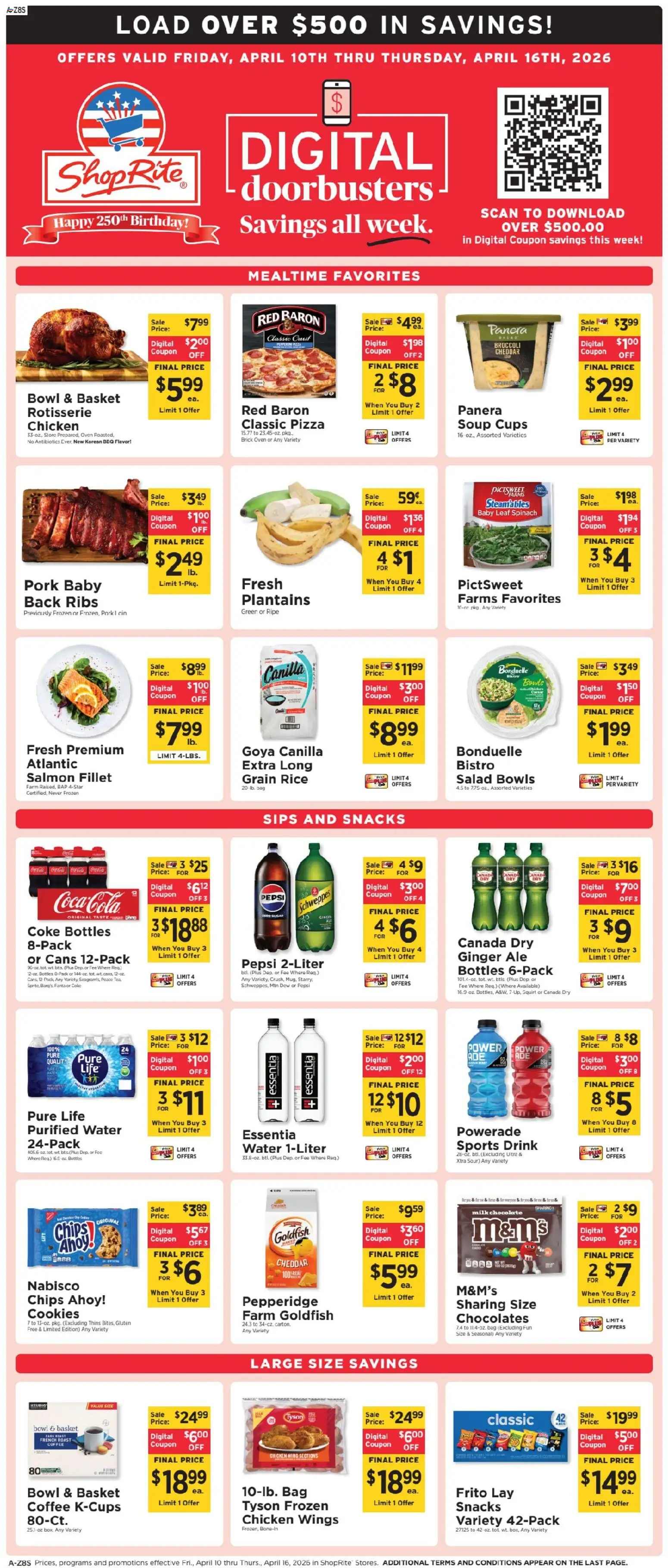 ShopRite Weekly Ad - valid from 10.04.2026 | Page: 1 | Products: Ginger, Coffee, Pork, Bag