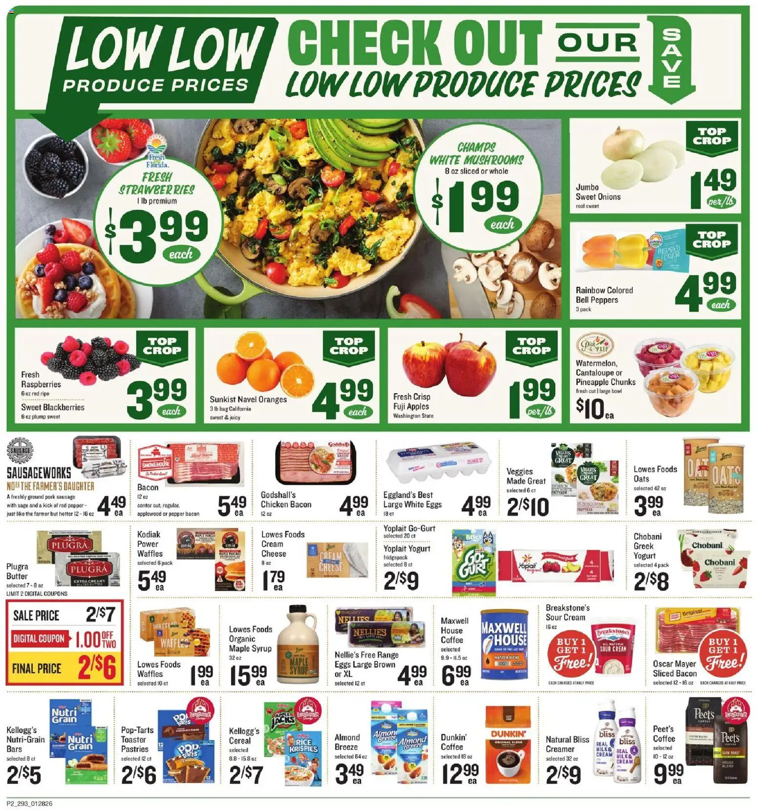 Lowes Foods Weekly Ad - SC - valid from 28.01.2026 | Page: 2 | Products: Toaster, Mushrooms, Yogurt, Bag