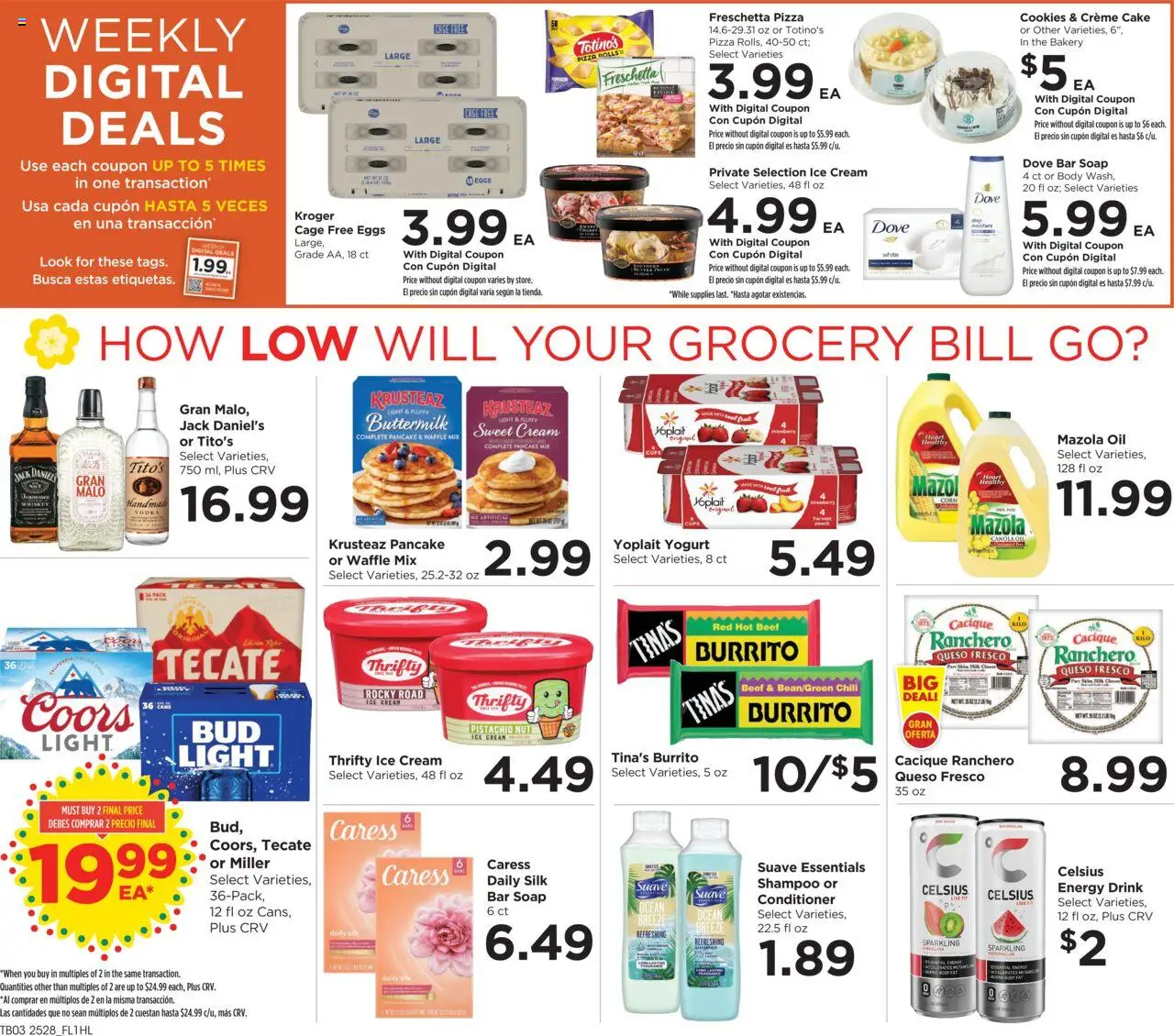 Food 4 Less Weekly Ad - valid from 13.08.2025 | Page: 4 | Products: Shampoo, Eggs, Whiskey, Ice cream