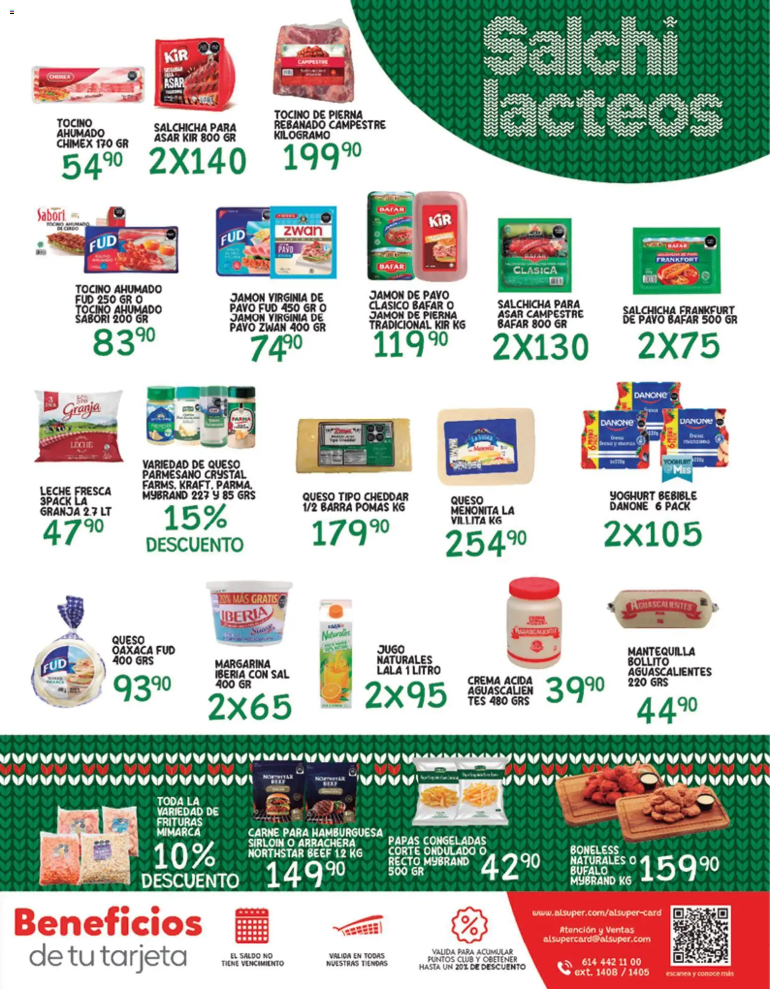 Nuevas ofertas de Alsuper válidas en toda la República Mexicana desde el 26.12.2025. ¡Encuentra las mejores ofertas en Alsuper folleto Zacatecas! | Página: 7 | Productos: Tocino, Sal, Crema, Manzana