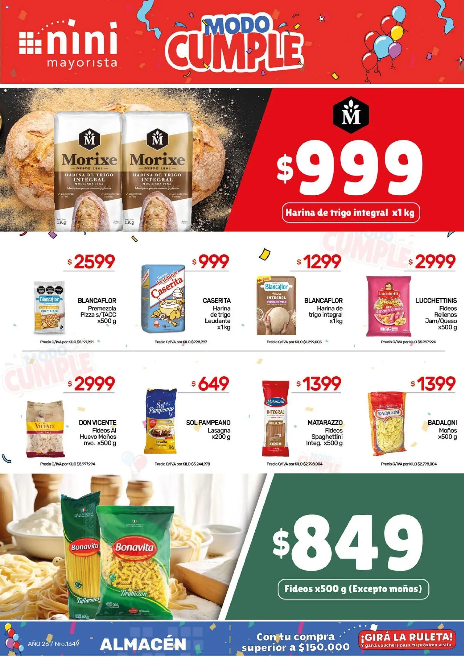 NINI Mayorista Ofertas │ válido desde el 02.03.2026 | Página: 20 | Productos: Harina, Pan, Pizza, Fideos