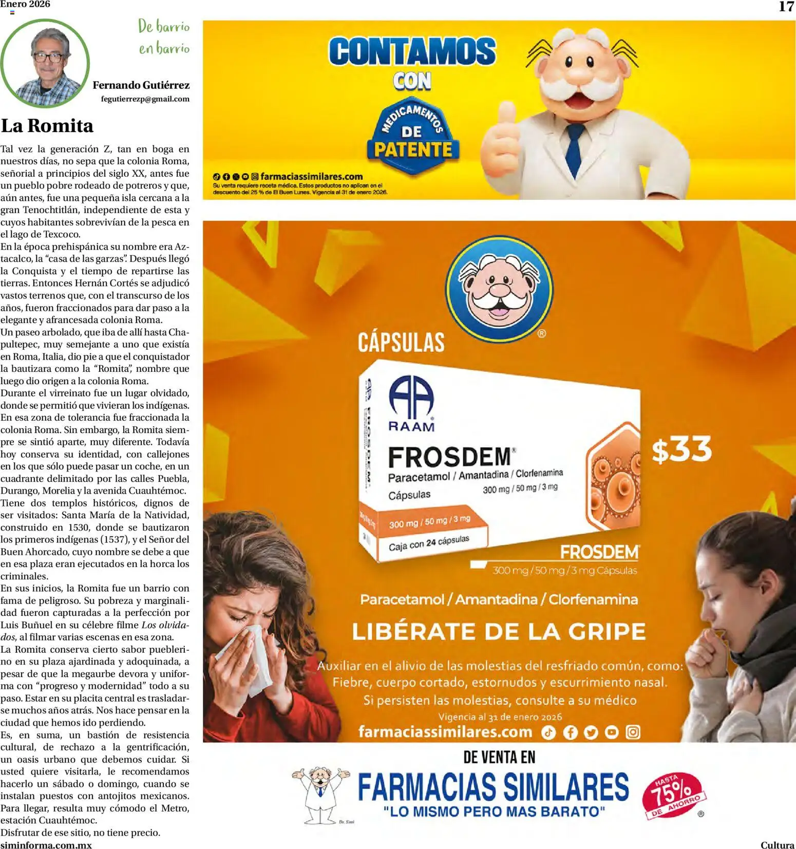 Nuevas ofertas de Farmacias Similares válidas en toda la República Mexicana desde el 01.01.2026. ¡Encuentra las mejores ofertas en Farmacias Similares catálogo! | Página: 17 | Productos: Caja