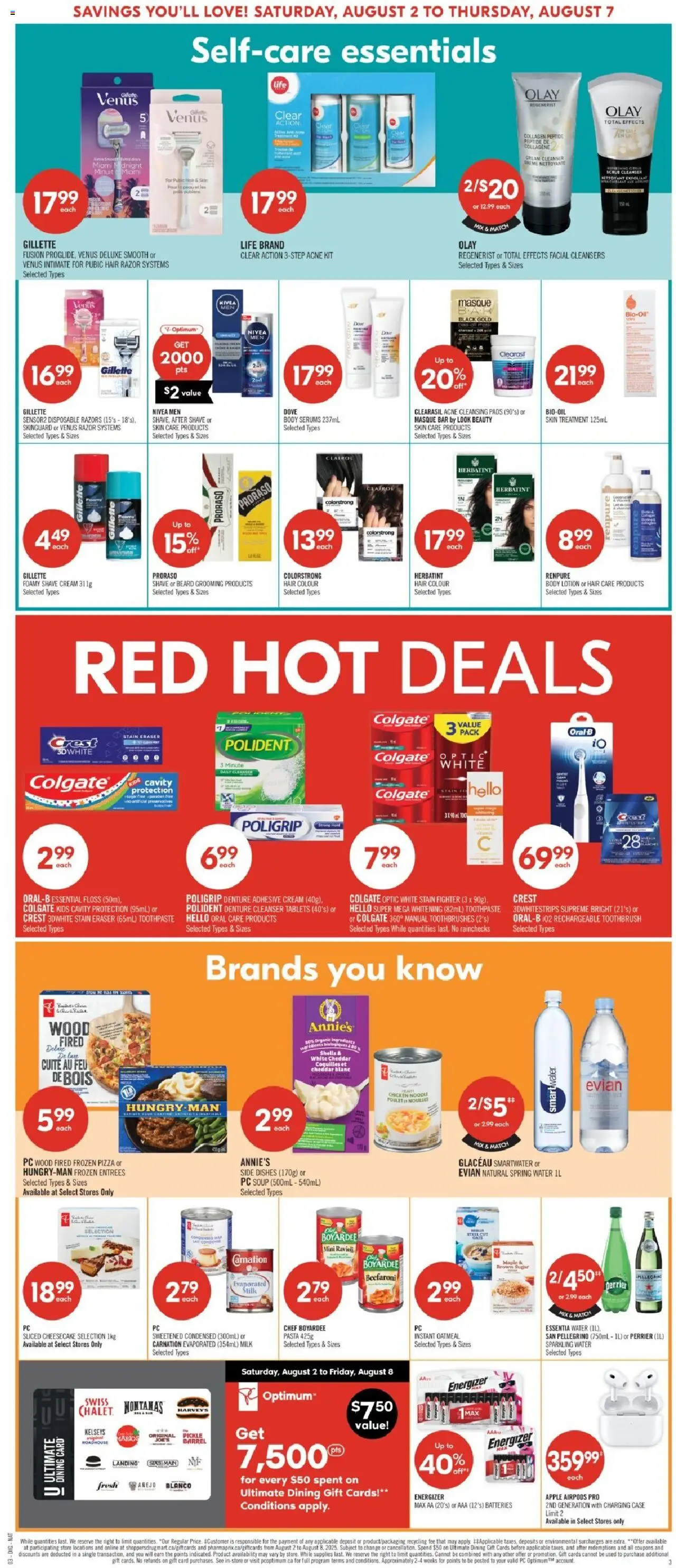 Shoppers flyer valid from 02.08.2025 | Page: 16 | Products: Cream, Body lotion, Milk, Pizza
