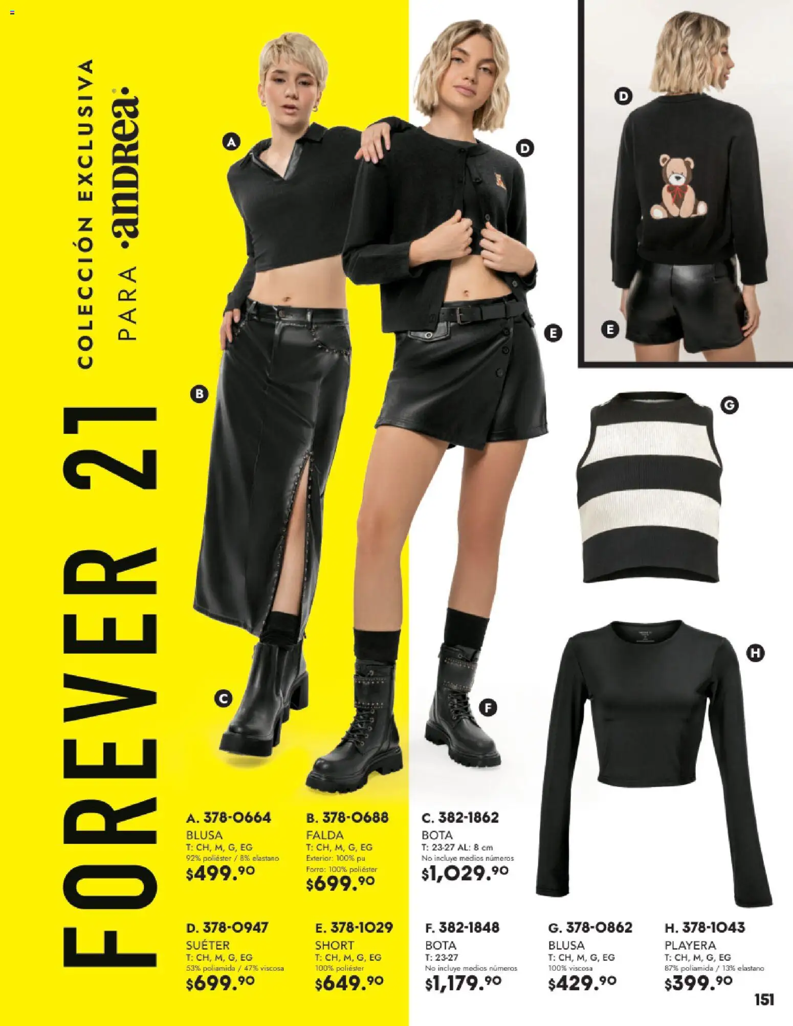 Nuevas ofertas de Andrea válidas en toda la República Mexicana desde el 26.11.2025. ¡Encuentra las mejores ofertas en Andrea catálogo Vestir! | Página: 151 | Productos: Blusa, Suéter, Falda, Short