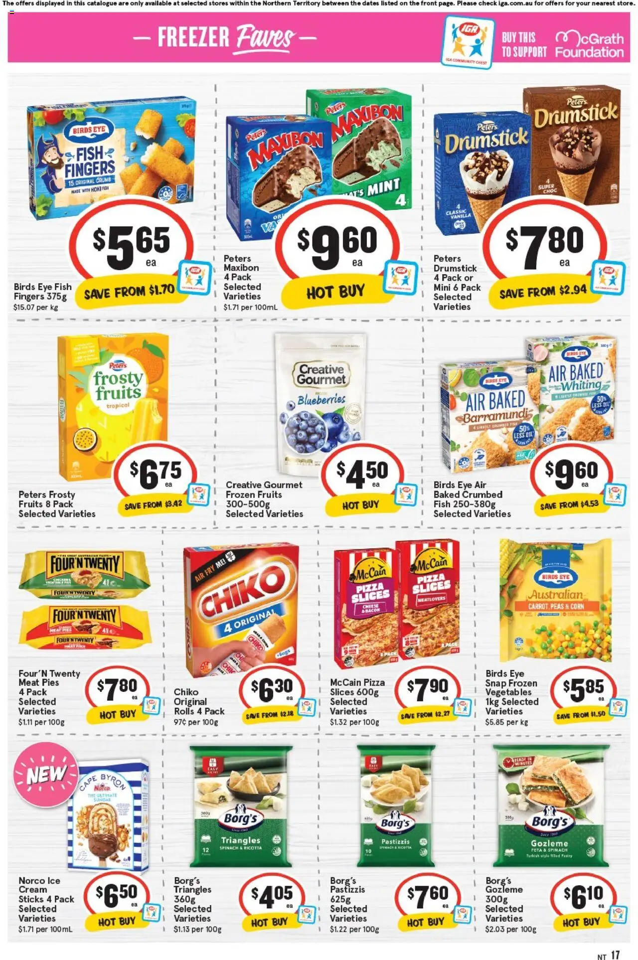 IGA catalogue - valid from 17.09.2025 | Page: 13 | Products: Fish, Pastry, Spinach, Vegetables