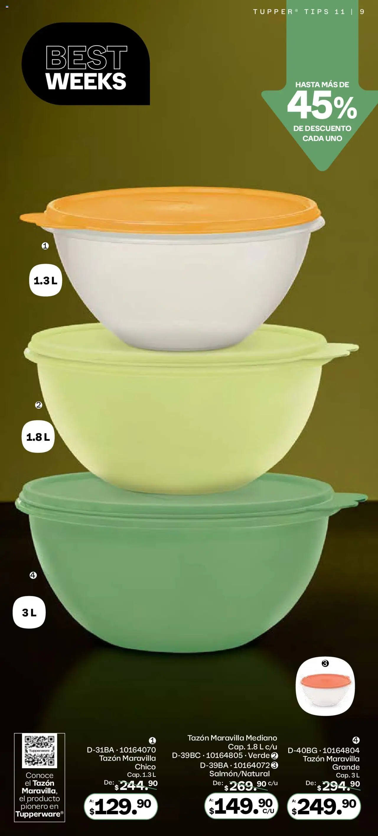 Nuevas ofertas de Tupperware válidas en toda la República Mexicana desde el 06.10.2025. ¡Encuentra las mejores ofertas en Tupperware - Catálogo! | Página: 9 | Productos: Tupper