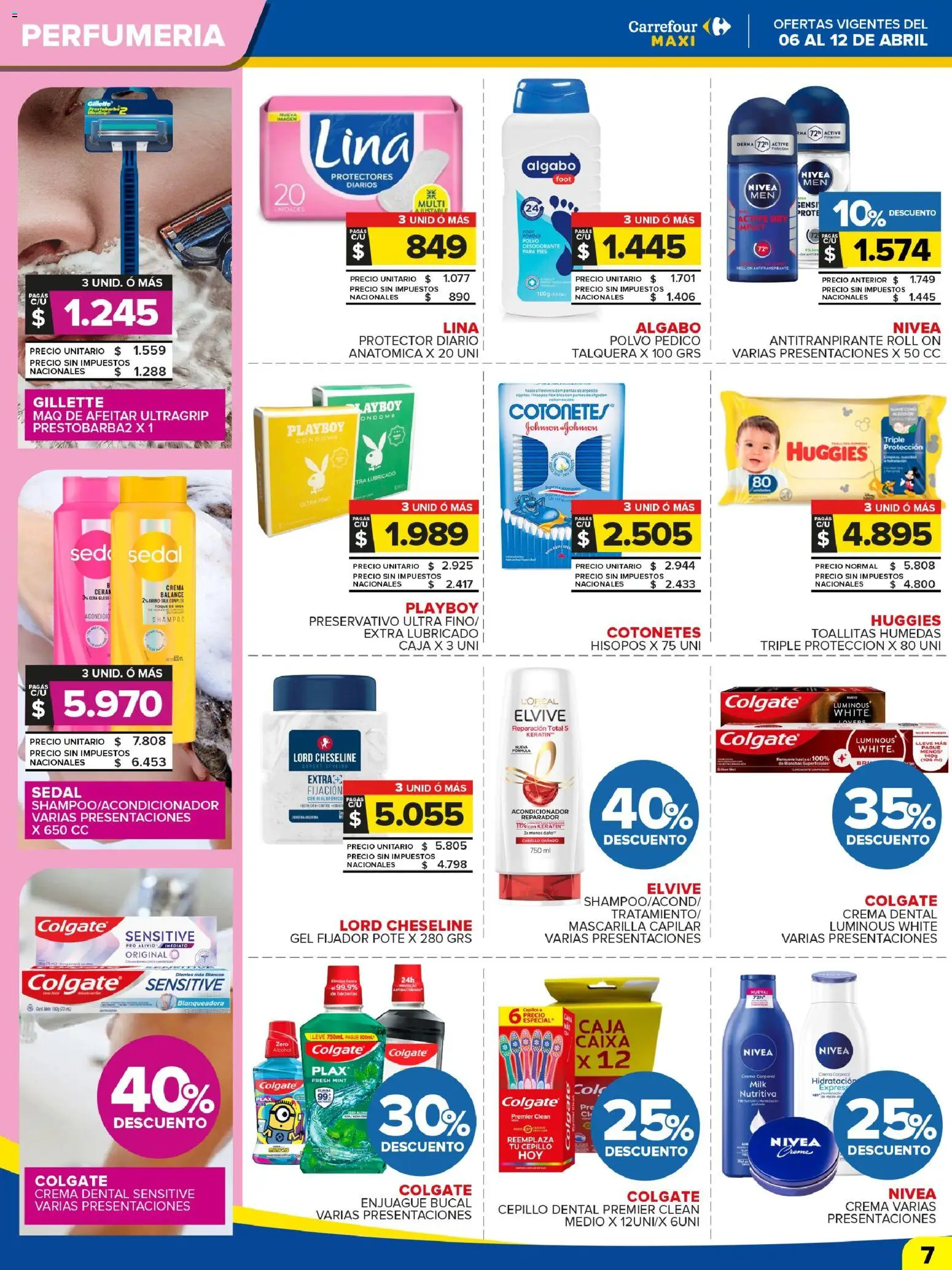 Carrefour Maxi catálogo │ válido desde el 06.04.2026 | Página: 7 | Productos: Cepillo, Toallitas húmedas, Desodorante, Crema