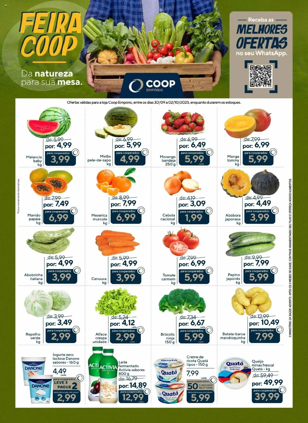 Coop Folheto - válido de 30.09.2025 | Página: 1 | Produtos: Queijo, Ricota, Creme, Sal