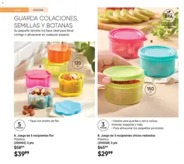 Vista previa de A. Juego de 5 recipientes flor, Plástico. Tapa con diseño de flor., nuevo folleto de la tienda, válido en México a partir del 10.01.2026 | Página: 34 | Productos: Semillas, Juego, Cocina