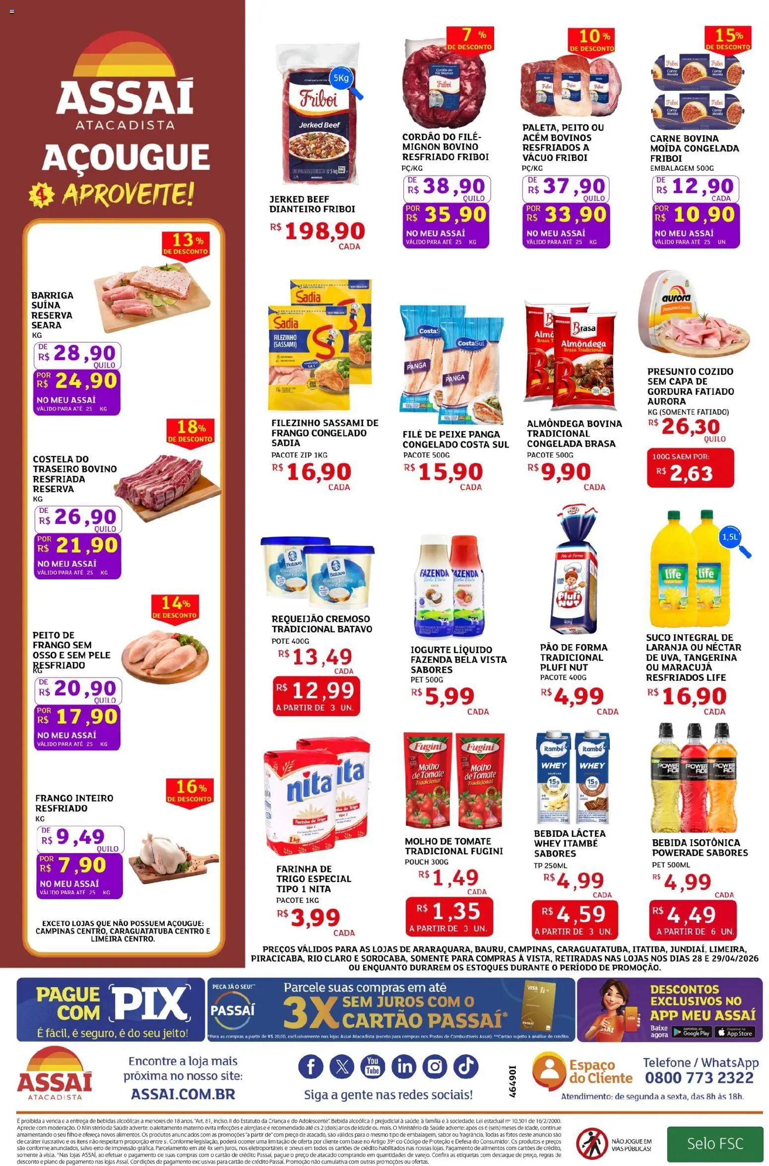 Assaí Atacadista Folheto - válido de 28.04.2026 | Página: 2 | Produtos: Maracujá, Acém, Carne, Bebida