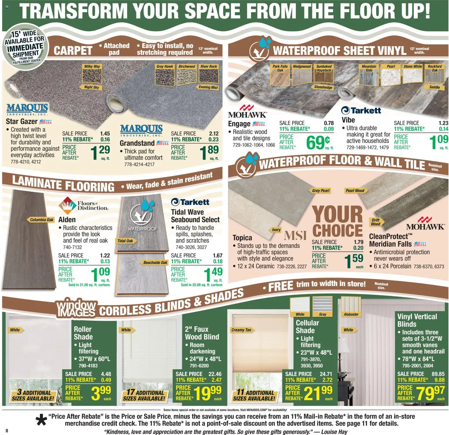 Menards Weekly Ad - valid from 22.10.2025 | Page: 12 | Products: Trim, Carpet, Sheet