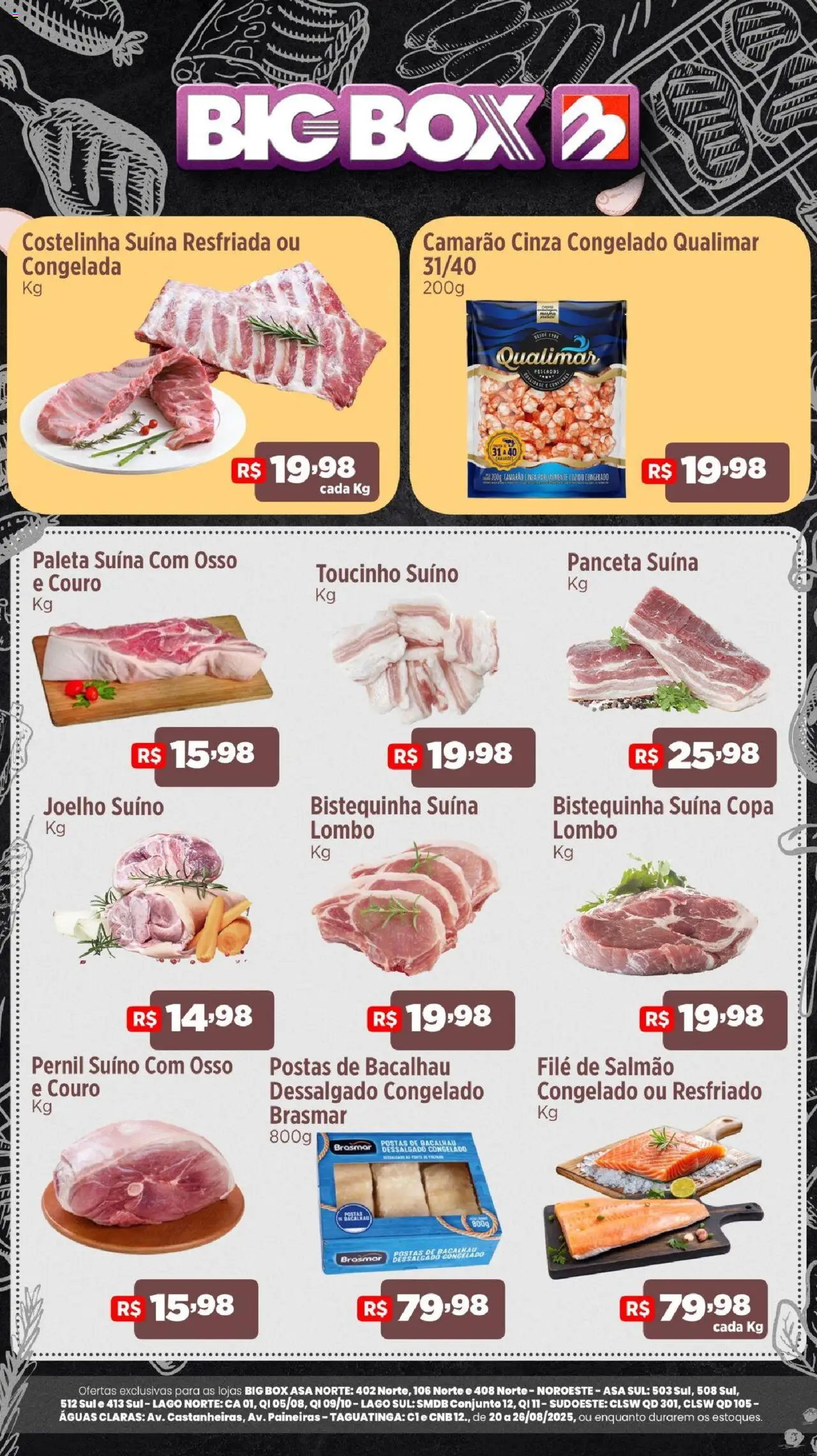 Big Box Folheto - válido de 20.08.2025 | Página: 2 | Produtos: Salmão, Bacalhau, Camarão, Copa