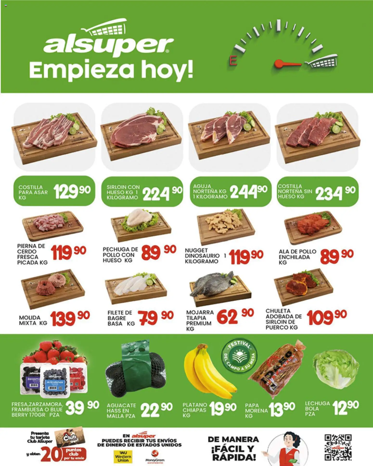 Nuevas ofertas de Alsuper válidas en toda la República Mexicana desde el 23.01.2026. ¡Encuentra las mejores ofertas en Alsuper folleto! | Página: 8 | Productos: Plátano, Papa, Aguacate, Cerdo