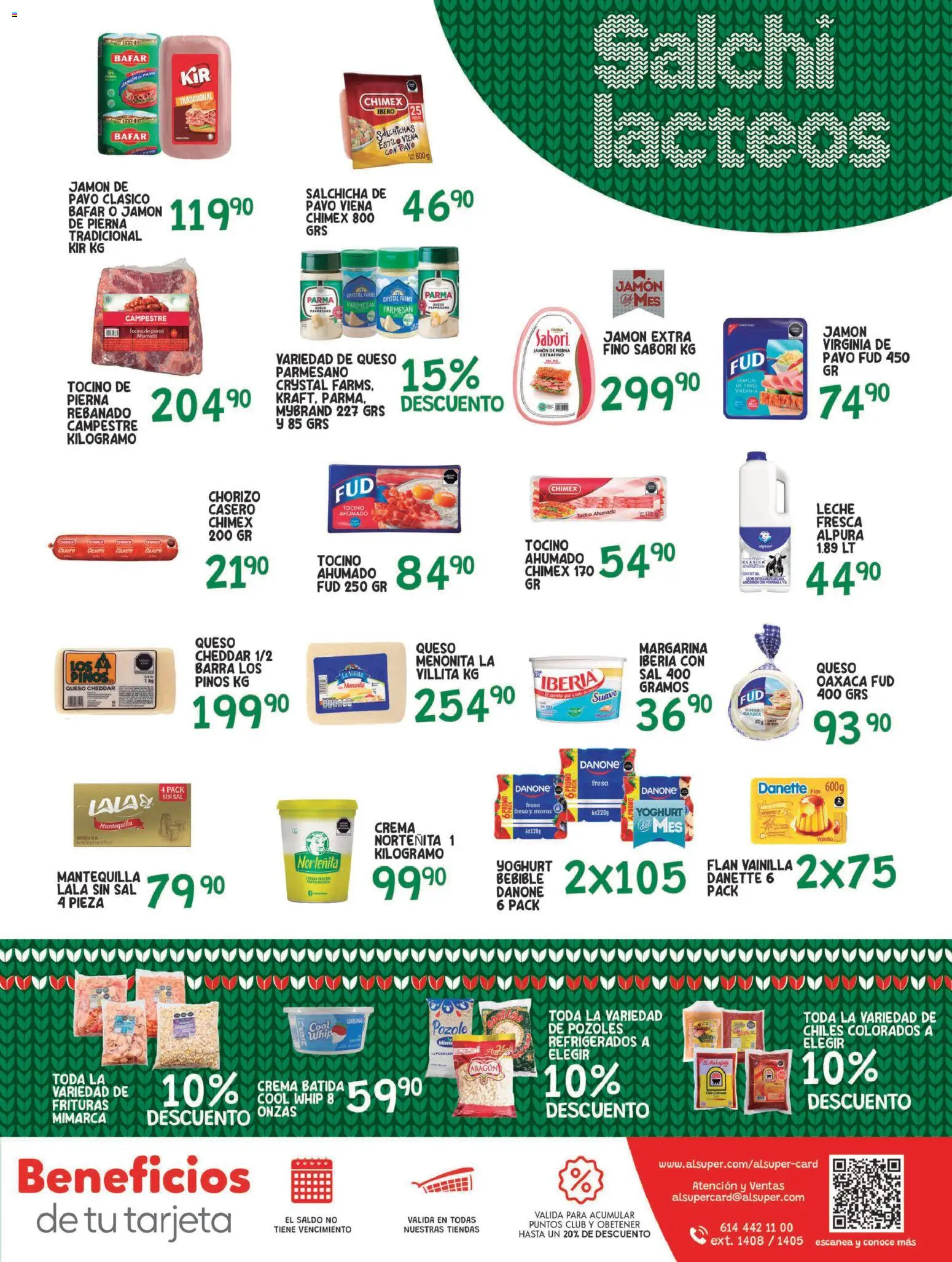 Nuevas ofertas de Alsuper válidas en toda la República Mexicana desde el 16.12.2025. ¡Encuentra las mejores ofertas en Alsuper folleto Saltillo! | Página: 7 | Productos: Tocino, Crema, Mantequilla, Chorizo