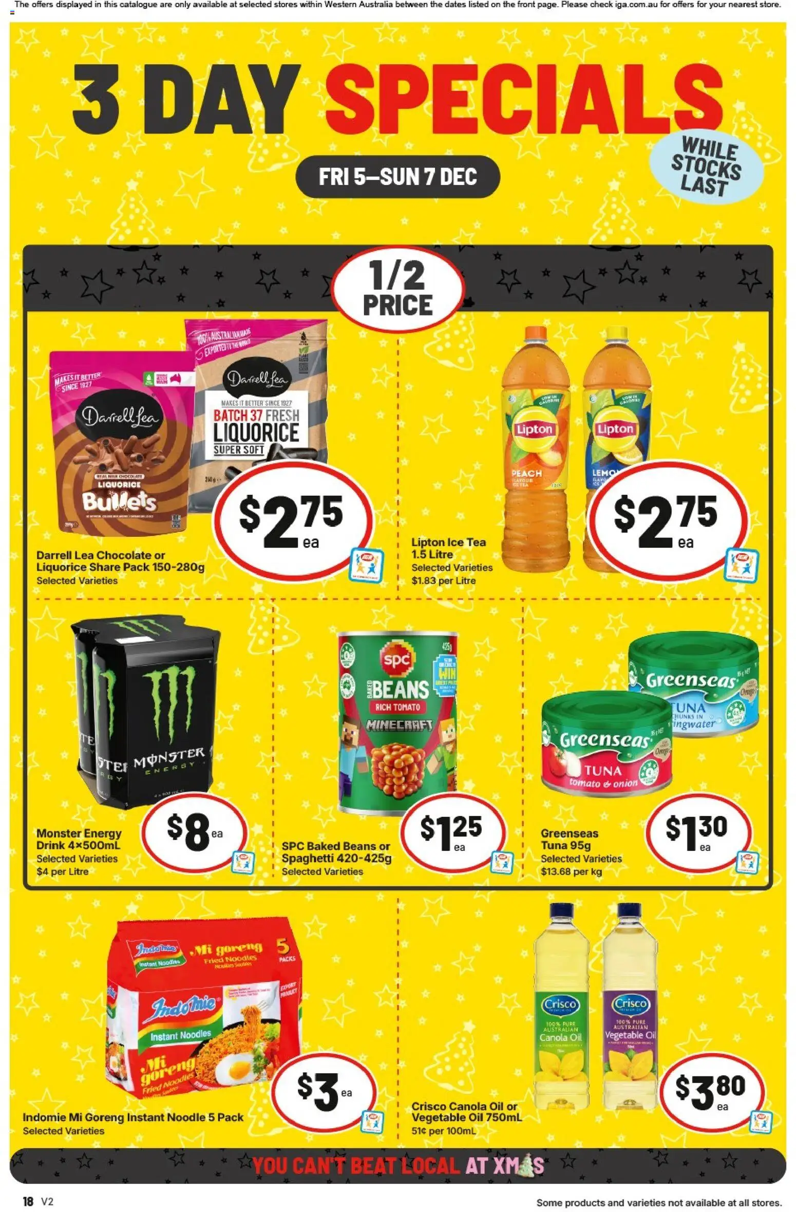 IGA catalogue - valid from 05.12.2025 | Page: 2 | Products: Energy drink, Oil, Lemon, Peach