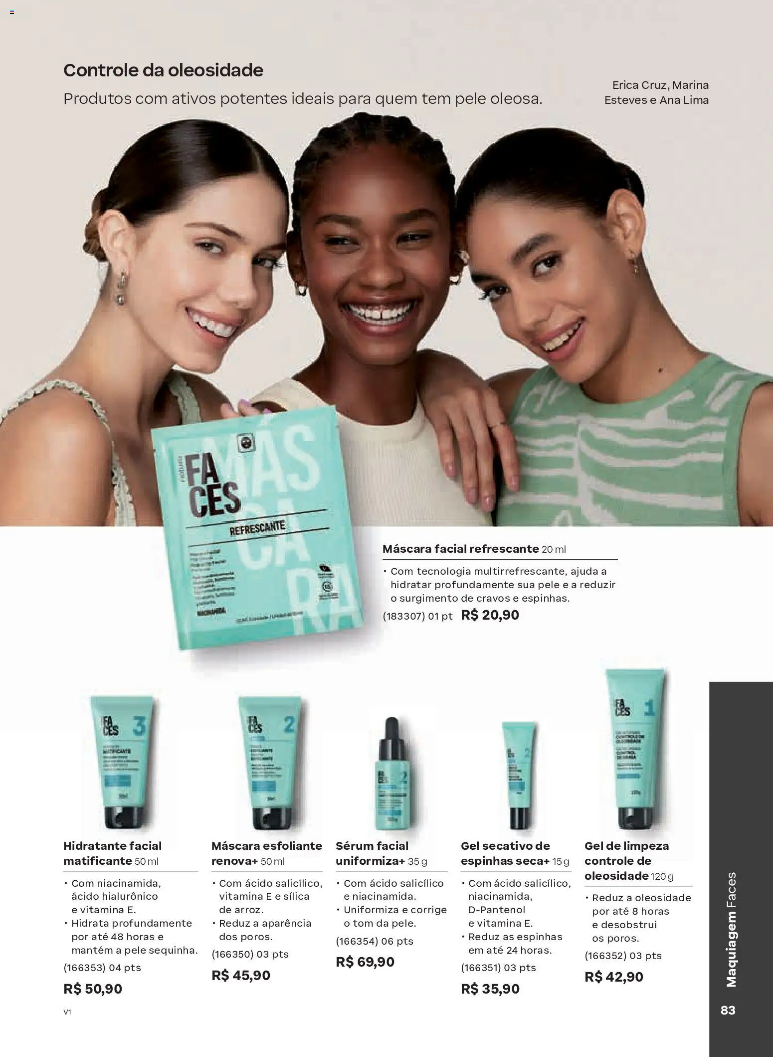 Natura Folheto - válido de 26.12.2025 | Página: 83 | Produtos: Maquiagem, Máscara facial, Sérum, Gel de limpeza