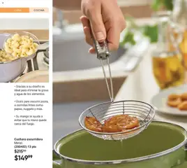 Vista previa de Cuchara escurridora Metal., Cuchara escurridora de metal, ideal para escurrir pasta o comidas fritas., nuevo folleto de la tienda, válido en México a partir del 07.11.2025 | Página: 70 | Productos: Agua, Mango, Cocina, Té