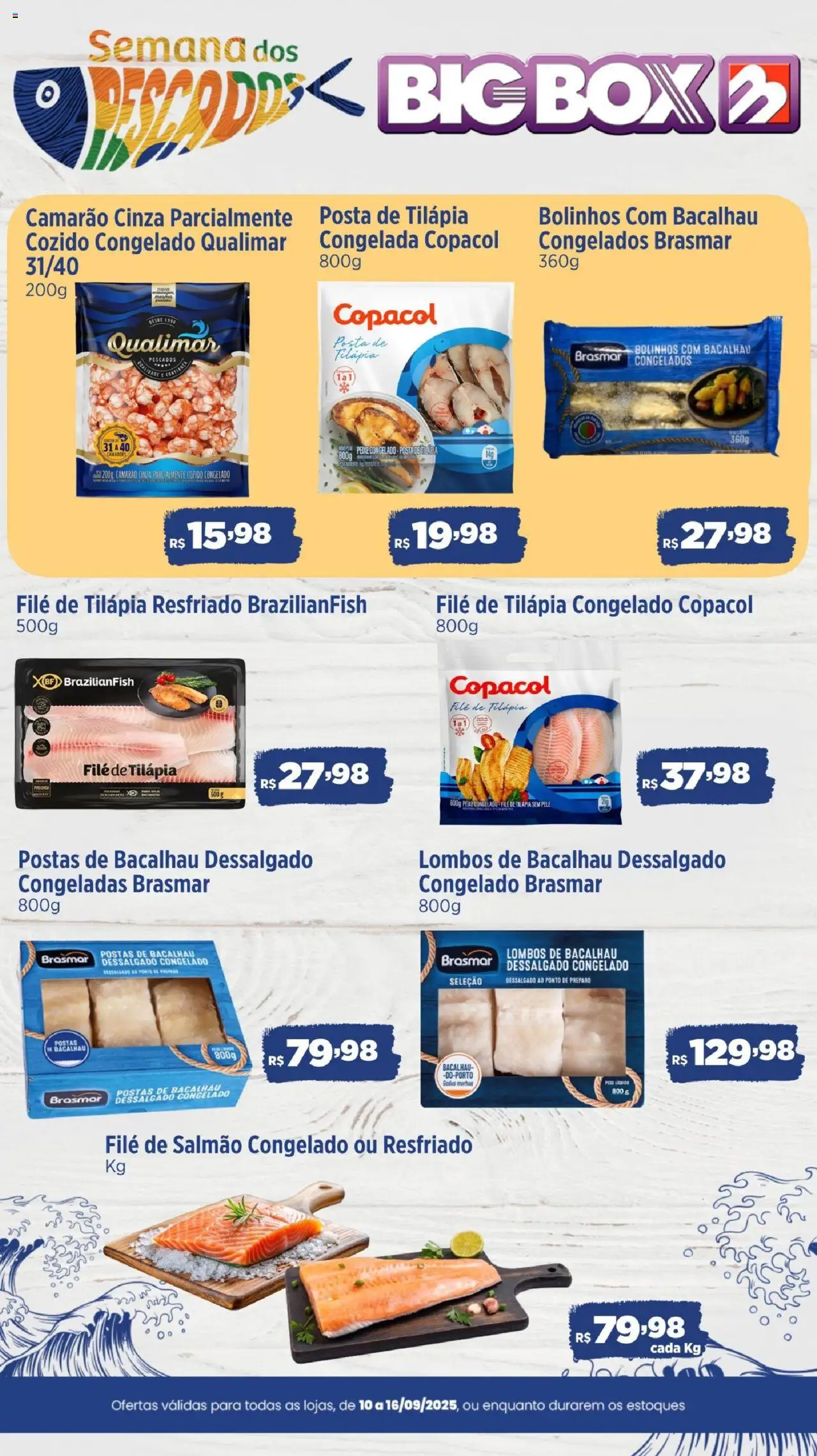 Big Box Folheto - válido de 10.09.2025 | Página: 2 | Produtos: Bacalhau, Tilápia, Peixe, Filé de tilápia