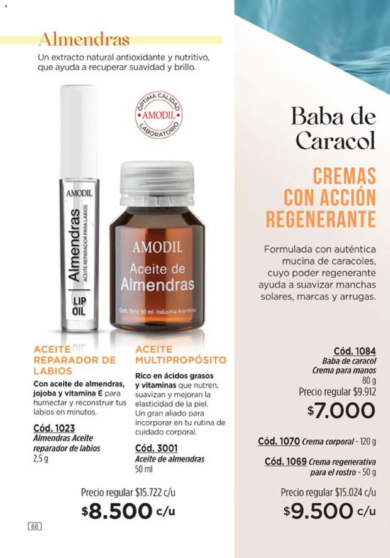 Catálogo Amodil Campaña 1/2026 │ válido desde el 01.01.2026 | Página: 68 | Productos: Vitaminas, Aceite, Crema regenerativa, Crema
