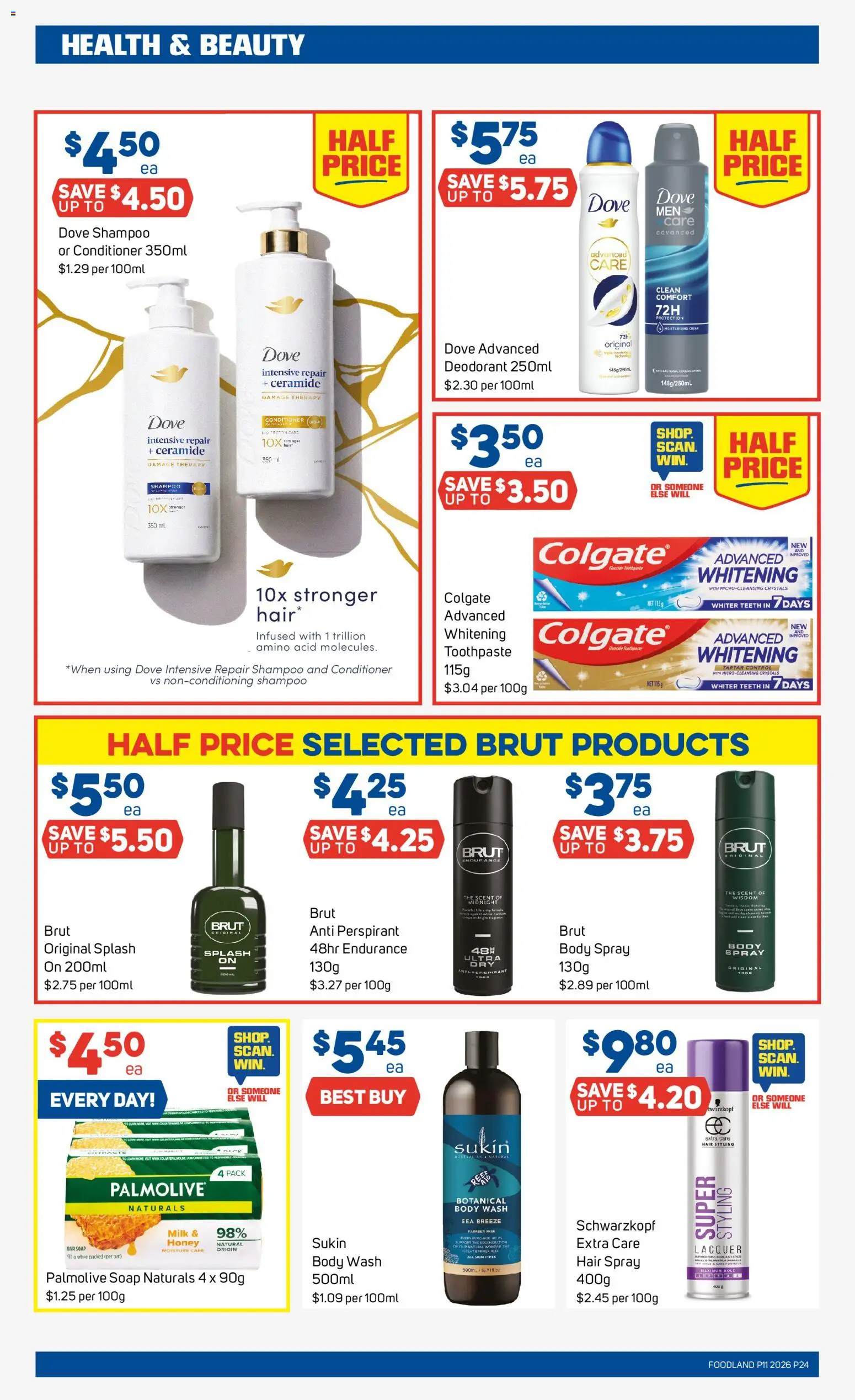 Foodland catalogue - valid from 11.03.2026 | Page: 24 | Products: Milk, Shampoo, Soap, Toothpaste