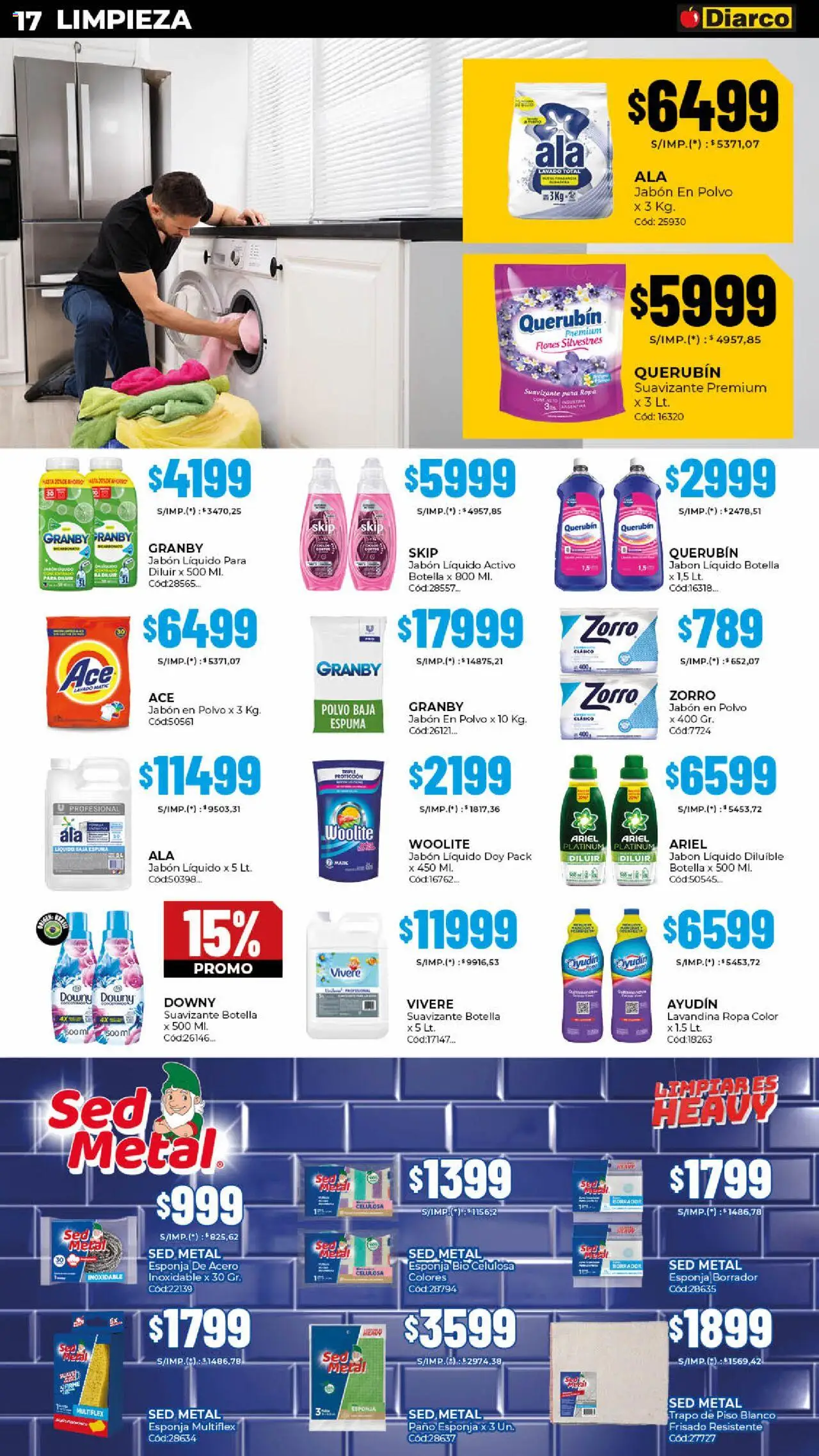 Diarco ofertas │ válido desde el 20.10.2025 | Página: 17 | Productos: Polvo, Jabón en polvo, Esponja, Ropa