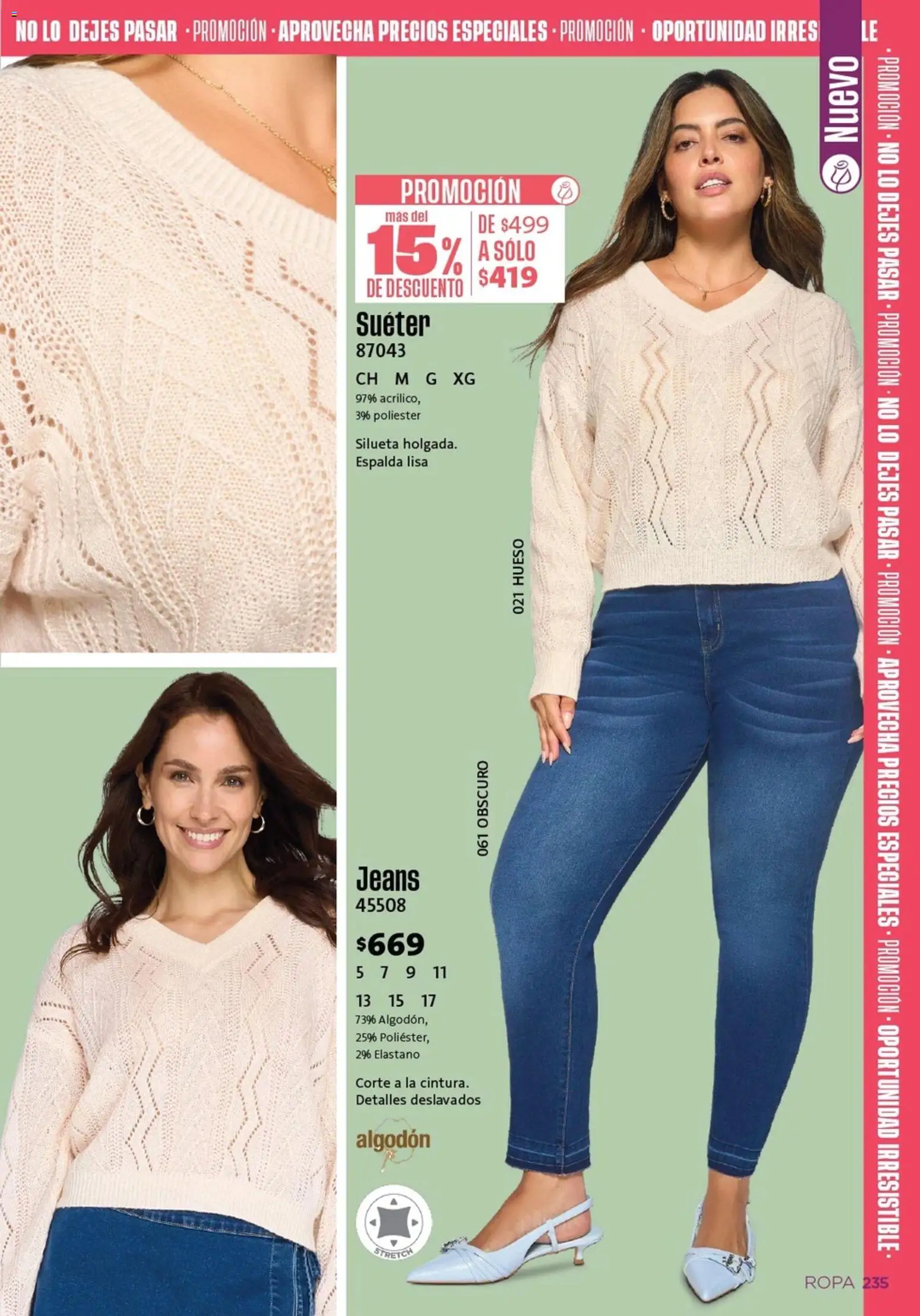 Nuevas ofertas de Ilusión válidas en toda la República Mexicana desde el 01.04.2026. ¡Encuentra las mejores ofertas en Ilusión catálogo Primavera! | Página: 239 | Productos: Suéter, Algodón, Ropa