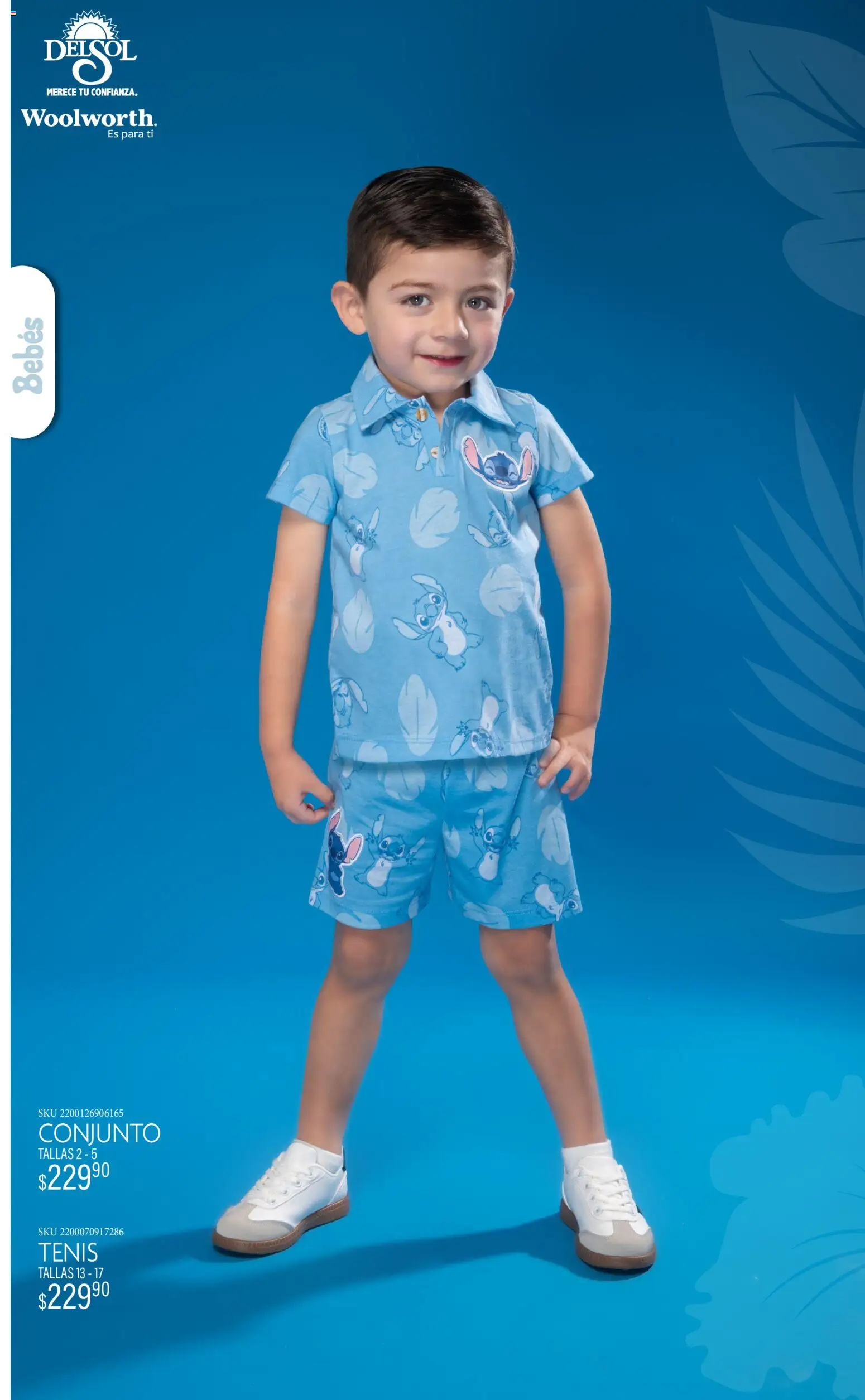 Nuevas ofertas de Del Sol y Woolworth catálogo Luce tus Vacaciones con Stitch válidas en toda la República Mexicana desde el 19.03.2026. ¡Encuentra las mejores ofertas en Del Sol y Woolworth catálogo Luce tus Vacaciones con Stitch! | Página: 12 | Productos: Tenis, Conjunto