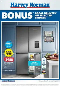 Preview of Harvey Norman - BONUS Local Delivery on Selected Fridges - valid from 11.09.2025