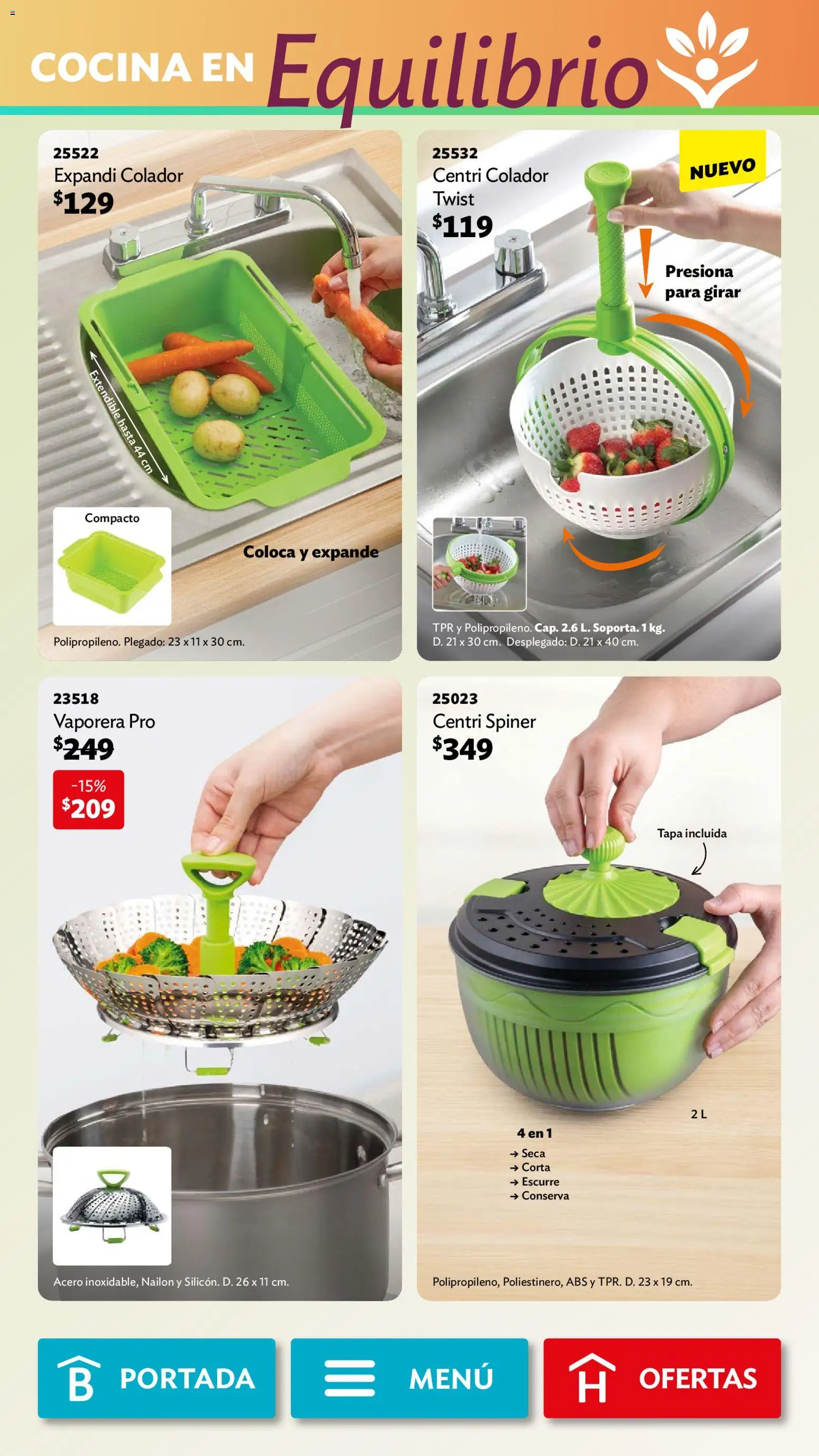 Nuevas ofertas de Betterware válidas en toda la República Mexicana desde el 02.02.2026. ¡Encuentra las mejores ofertas en Betterware campaña 2 2026! | Página: 50 | Productos: Colador, Vaporera, Cocina