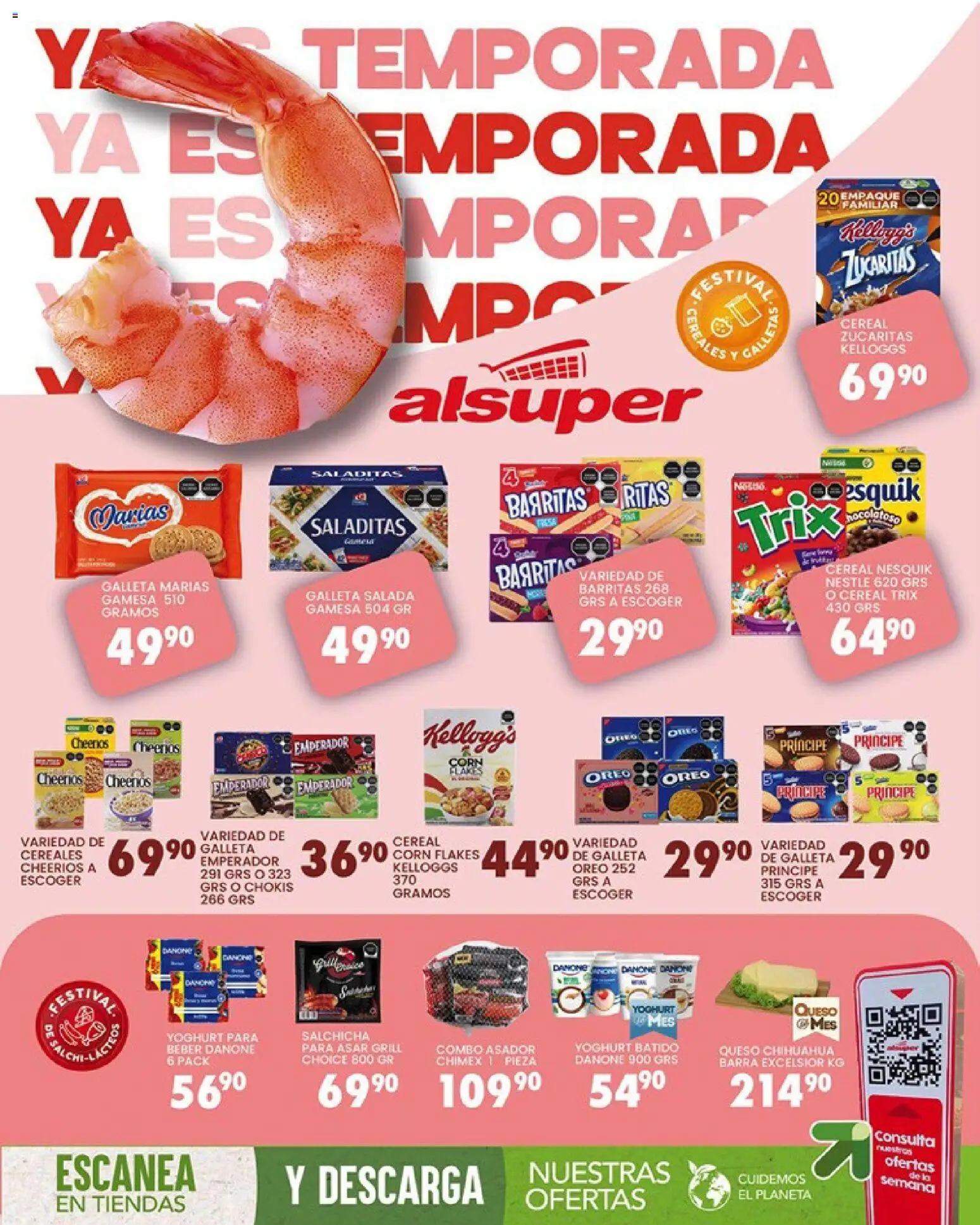 Nuevas ofertas de Alsuper válidas en toda la República Mexicana desde el 20.03.2026. ¡Encuentra las mejores ofertas en Alsuper folleto Durango! | Página: 8 | Productos: Salchicha, Queso, Cereales, Barra