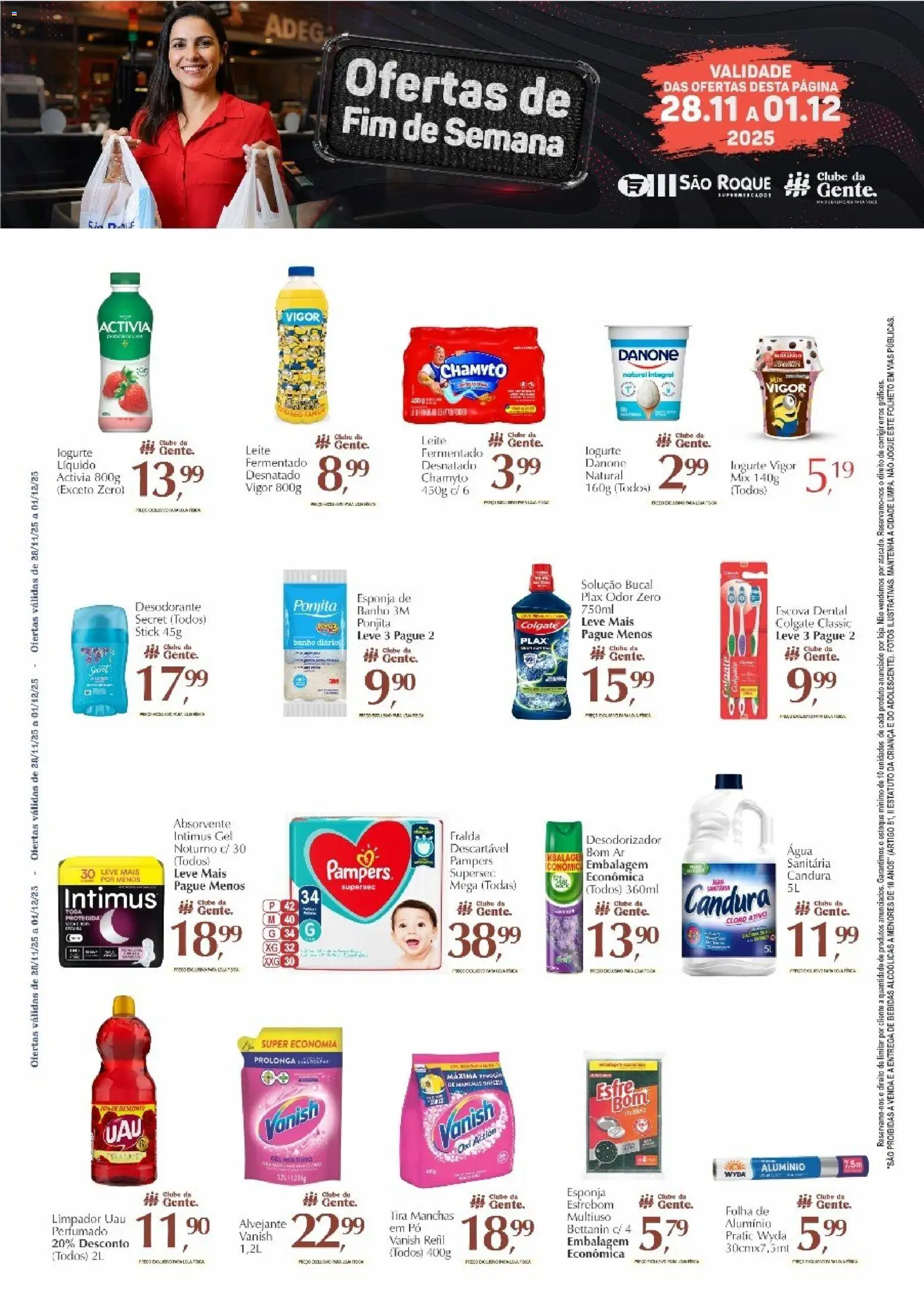 São Roque Supermercados Folheto - válido de 28.11.2025 | Página: 6 | Produtos: Pampers, Pó, Cloro, Alvejante