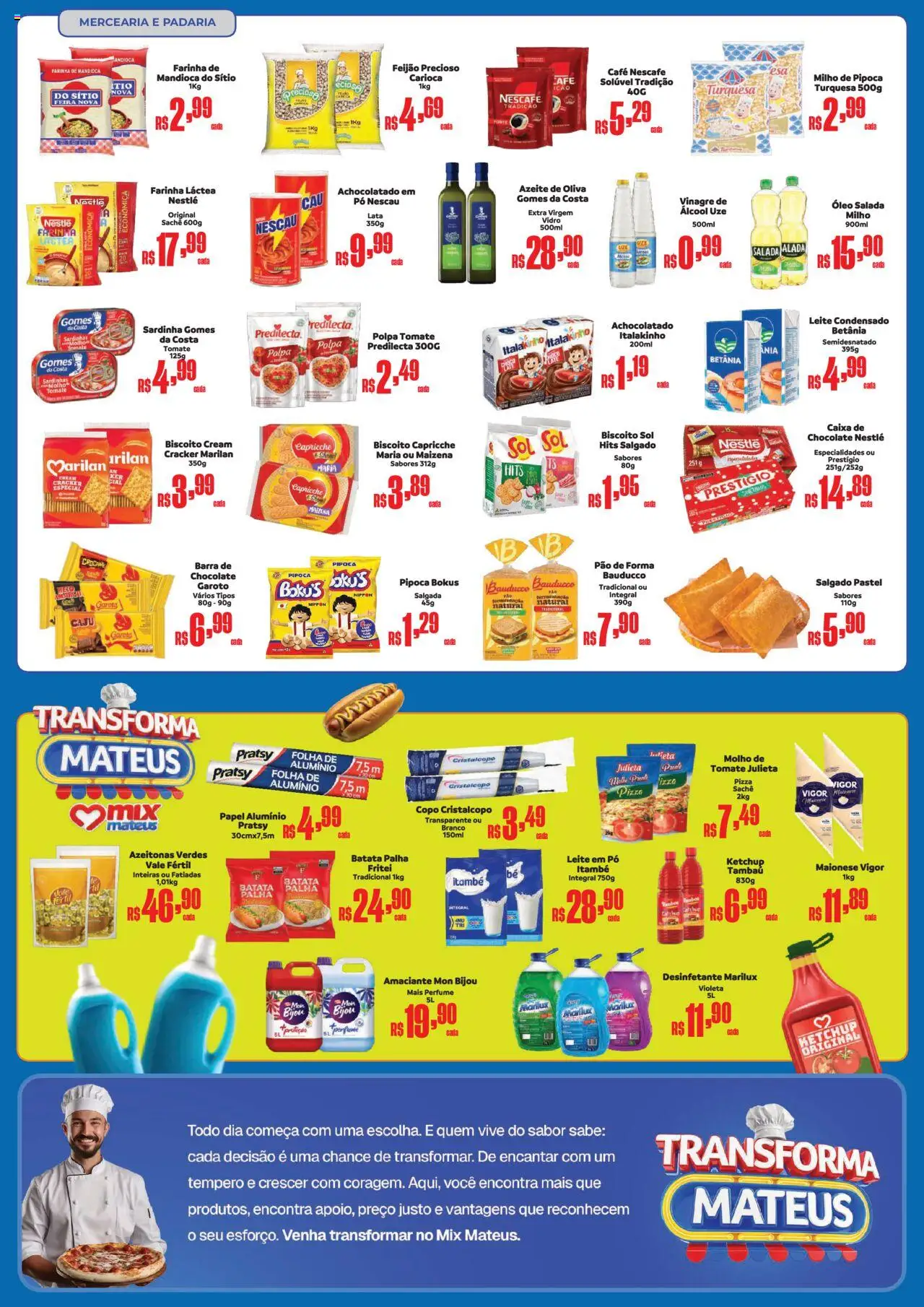 Mateus Folheto - válido de 28.07.2025 | Página: 2 | Produtos: Feijão, Pó, Vinagre, Pão de forma