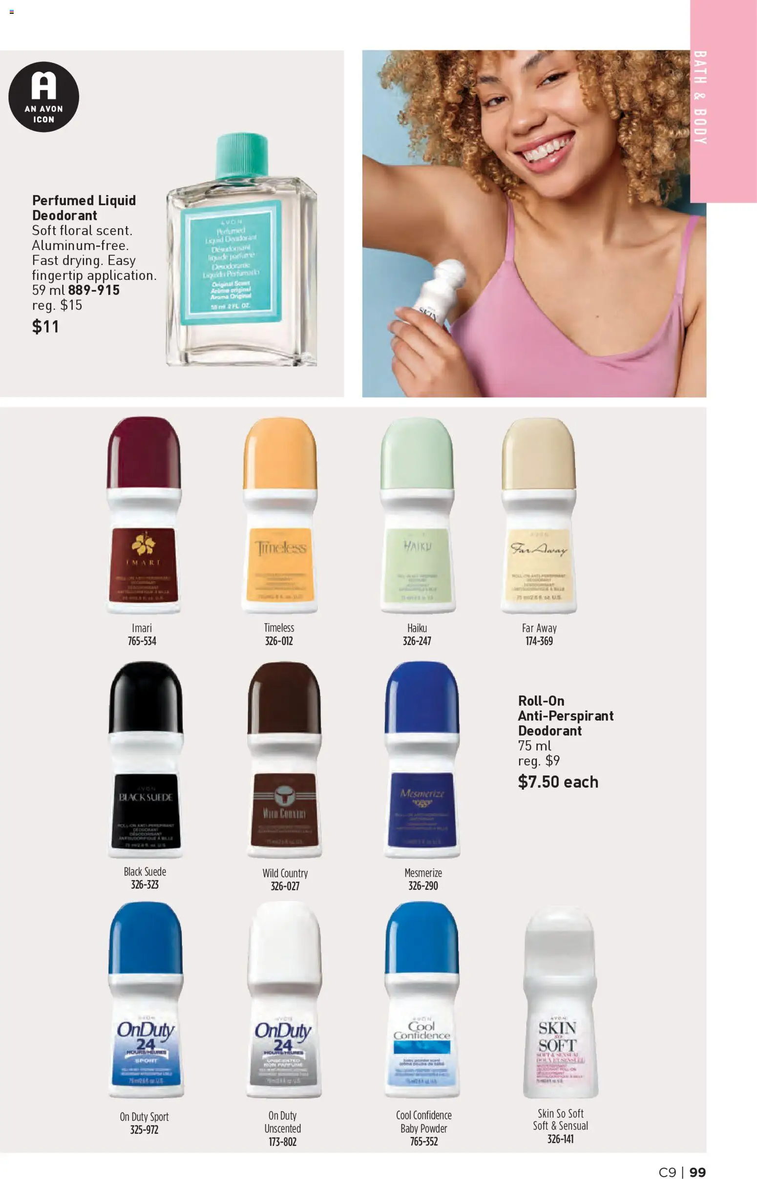 Avon flyer valid from 23.04.2026 | Page: 99 | Products: Powder, Deodorant, Antiperspirant, Bath