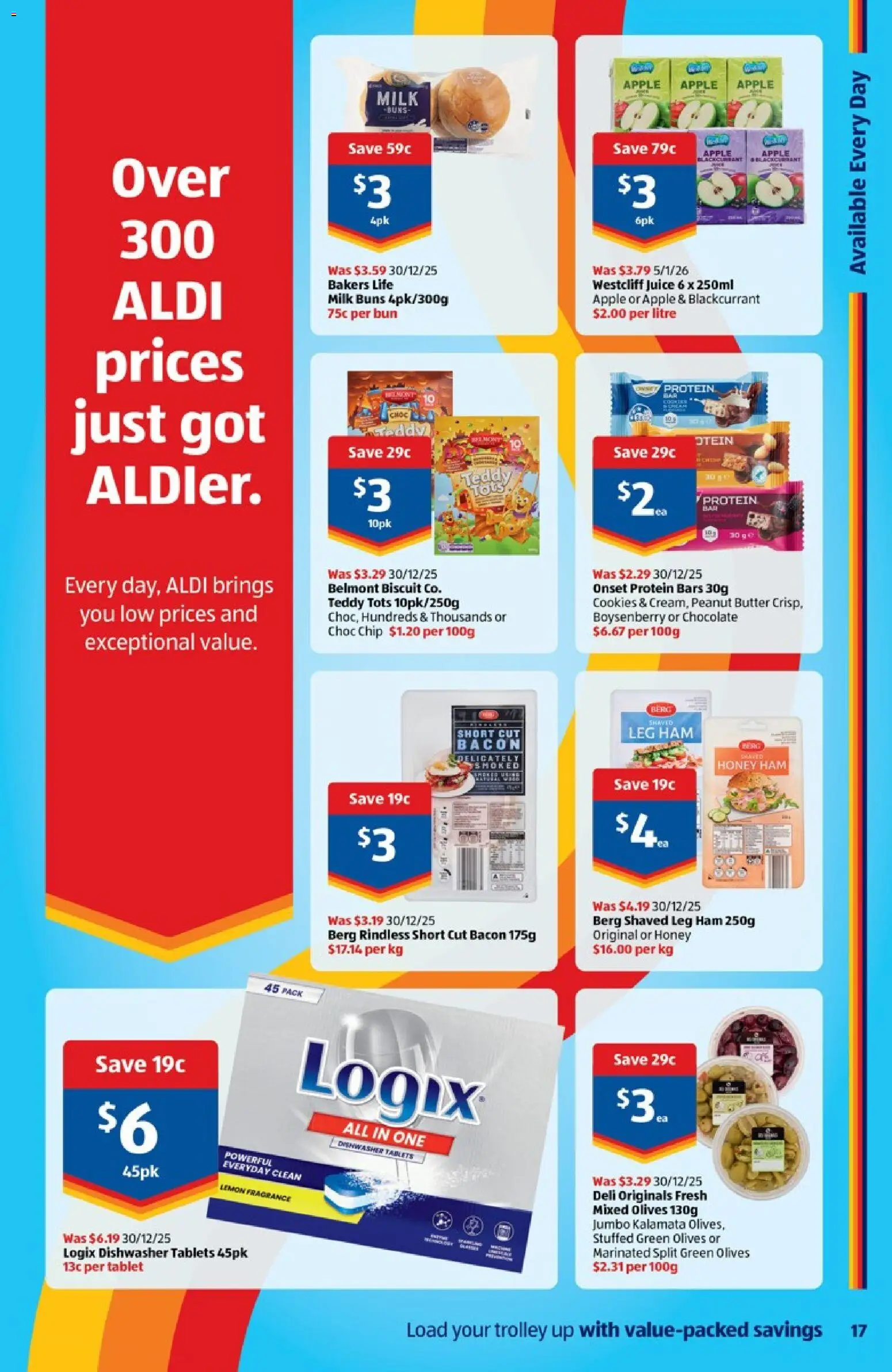 Aldi catalogue - valid from 25.02.2026 | Page: 17 | Products: Milk, Butter, Ham, Dishwasher tablets