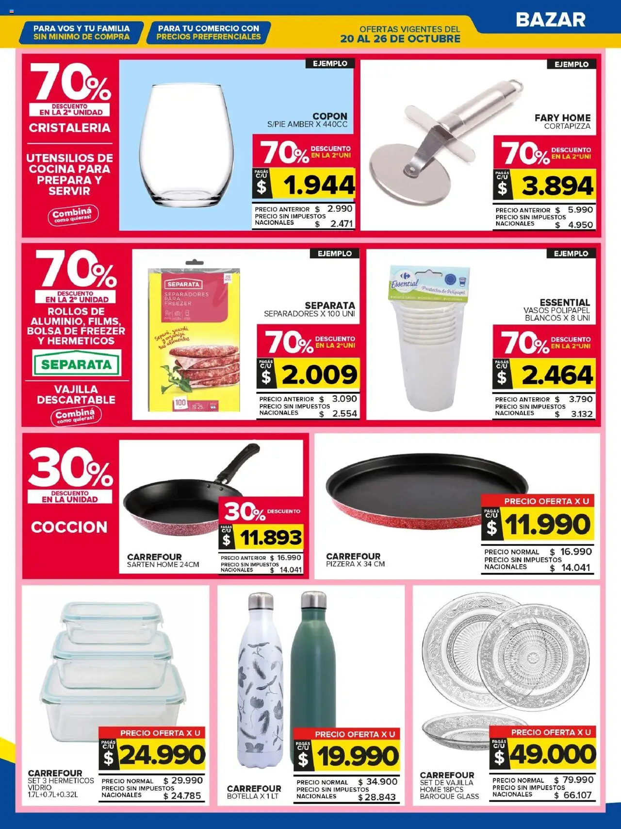 Carrefour Maxi catálogo - Jujuy │ válido desde el 20.10.2025 | Página: 20 | Productos: Pizzera, Bolsa, Freezer, Vasos