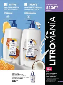 Nuevas ofertas de AVON válidas en toda la República Mexicana desde el 13.09.2025. ¡Encuentra las mejores ofertas en Crema corporal 6 en 1, 2 variantes. 1 litro! | Página: 165