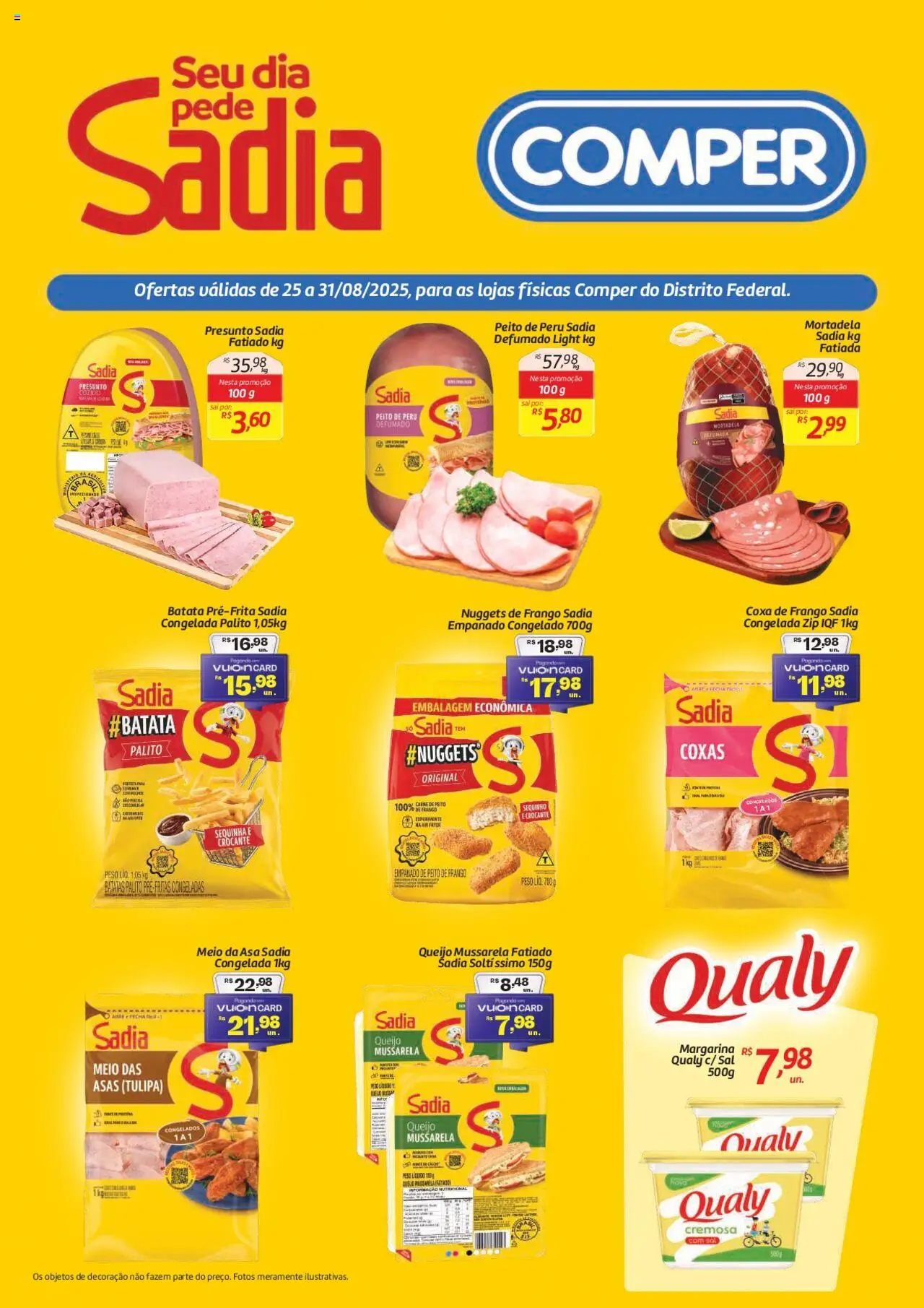 Comper Folheto - válido de 25.08.2025 | Página: 1 | Produtos: Coxa de frango, Presunto, Peito de peru, Frango